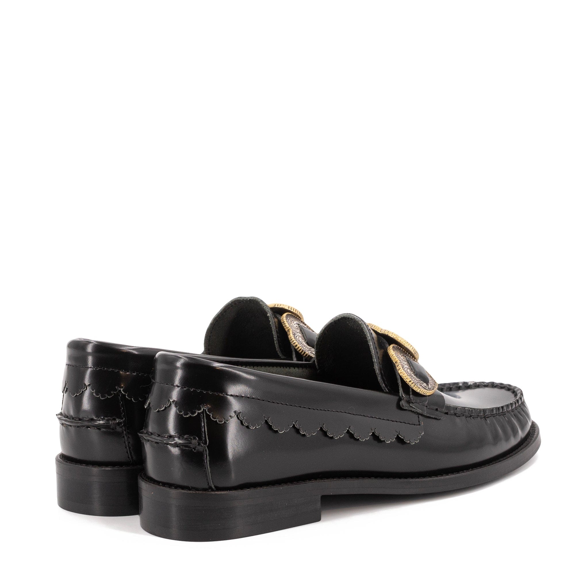 ELIA BLACK LEATHER LOAFERS made by Toral