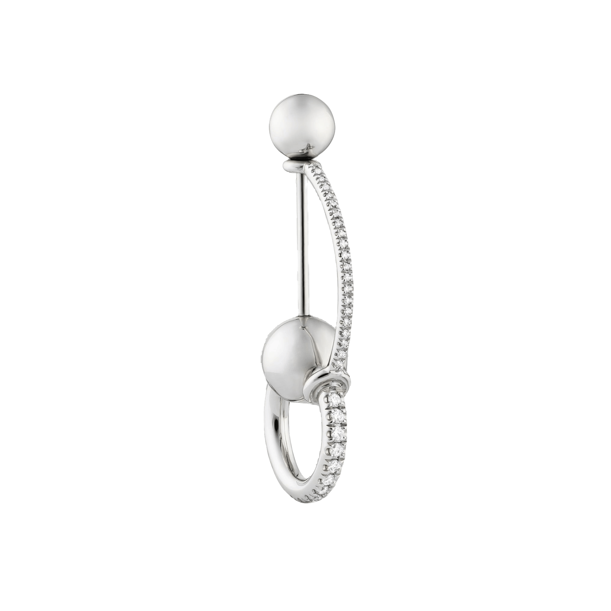 ARCH EAR PIN - WHITE DIAMONDS & WHITE GOLD made by ENNUI
