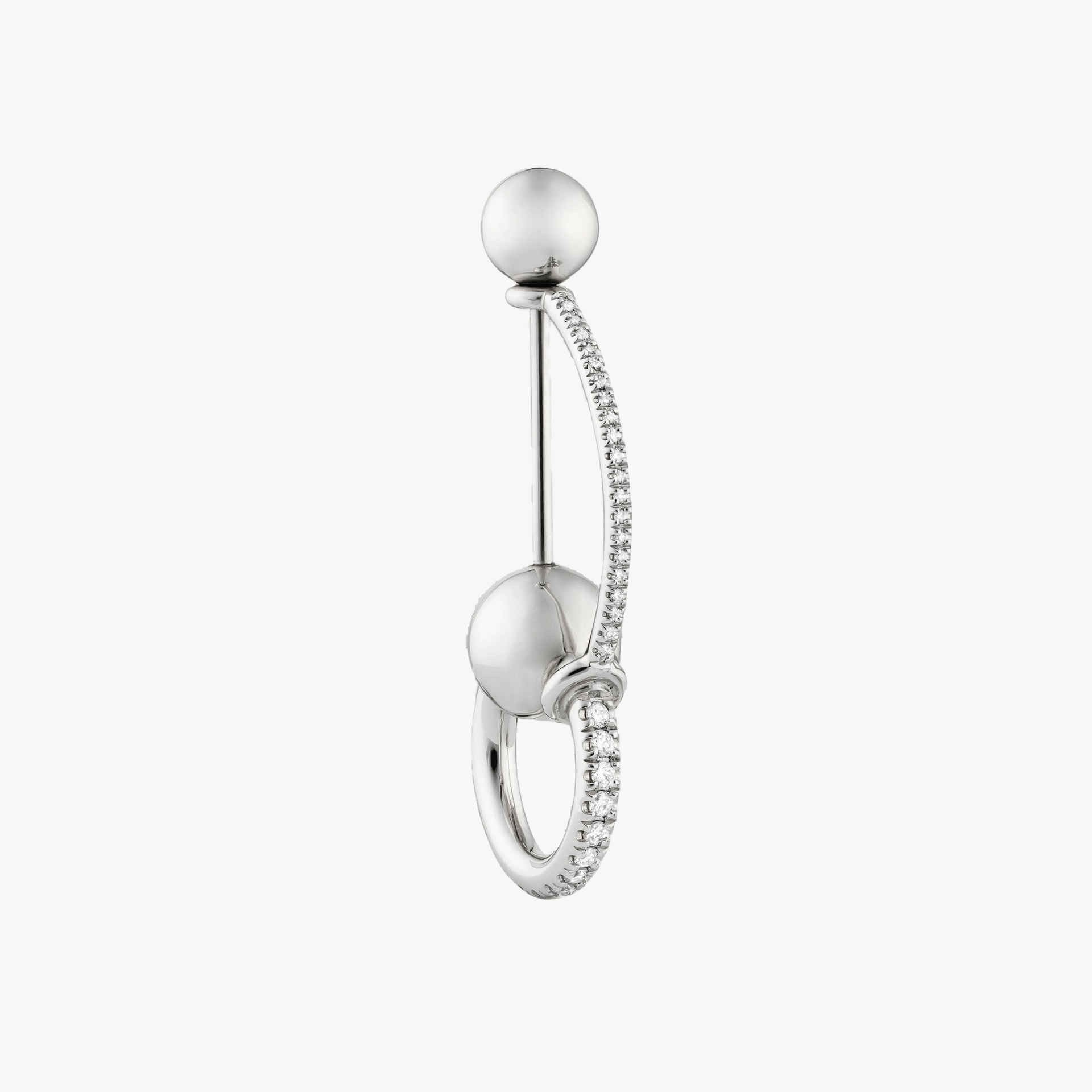 ARCH EAR PIN - WHITE DIAMONDS & WHITE GOLD made by ENNUI