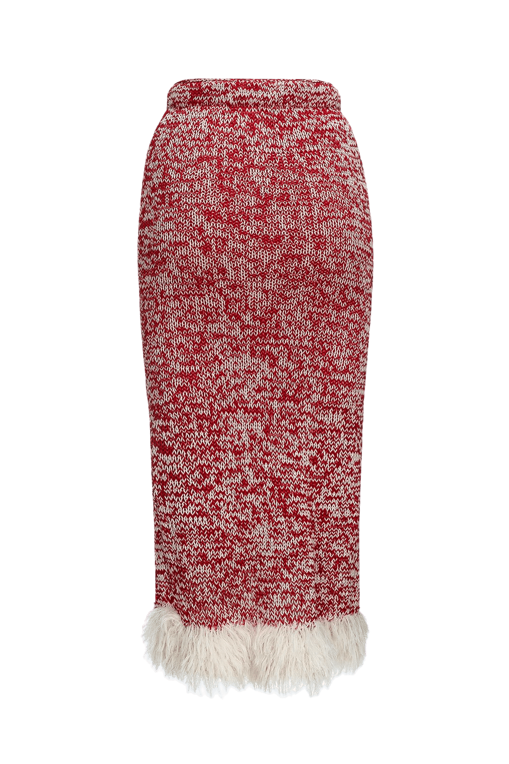 Red Handmade Knit Dress-Skirt No in Red made by ANDREEVA