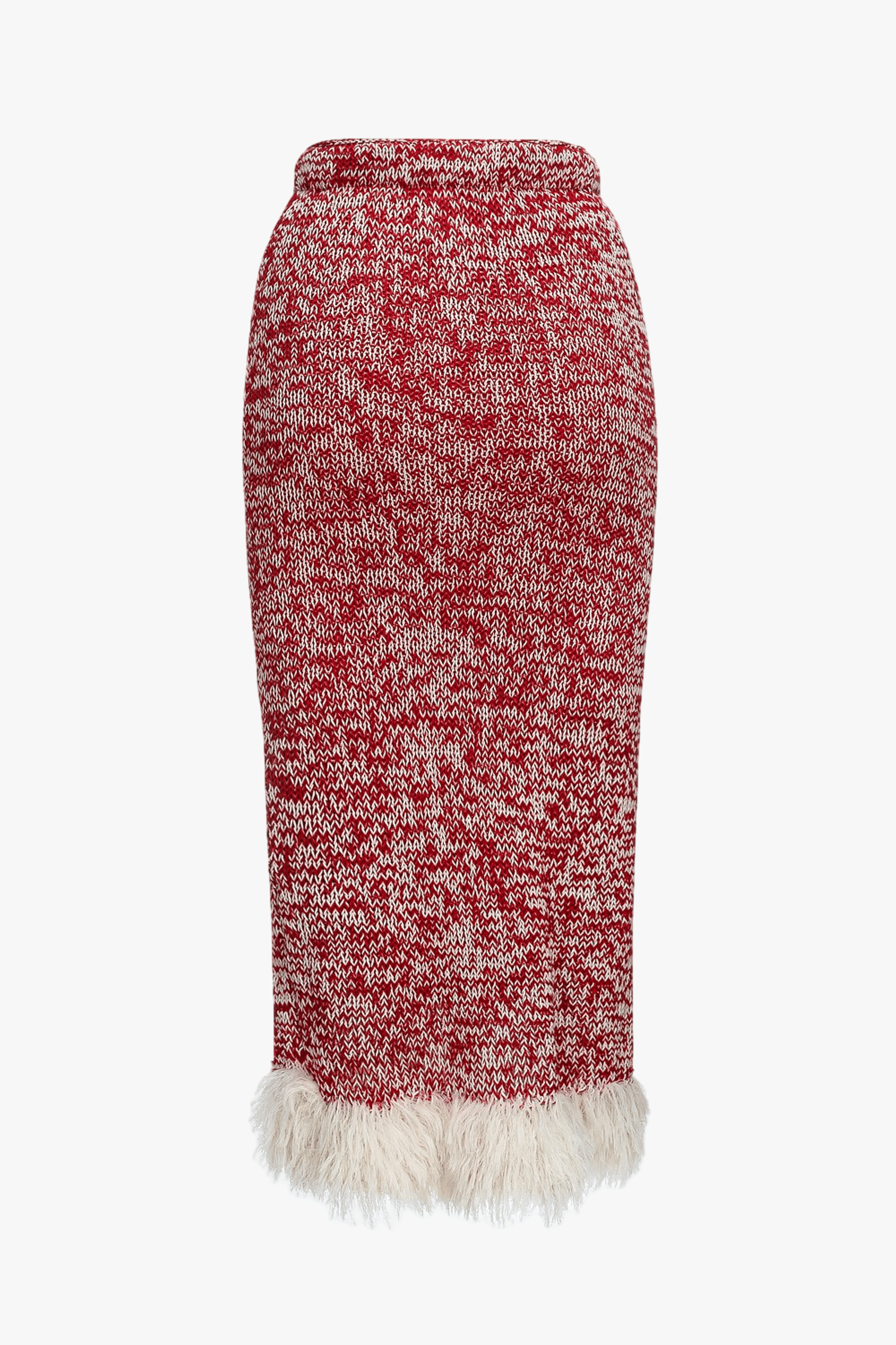 Red Handmade Knit Dress-Skirt No in Red made by ANDREEVA