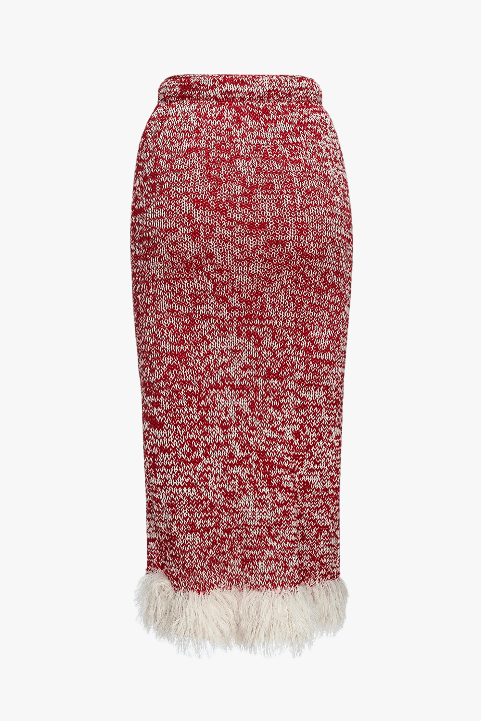 Red Handmade Knit Dress-Skirt No in Red made by ANDREEVA