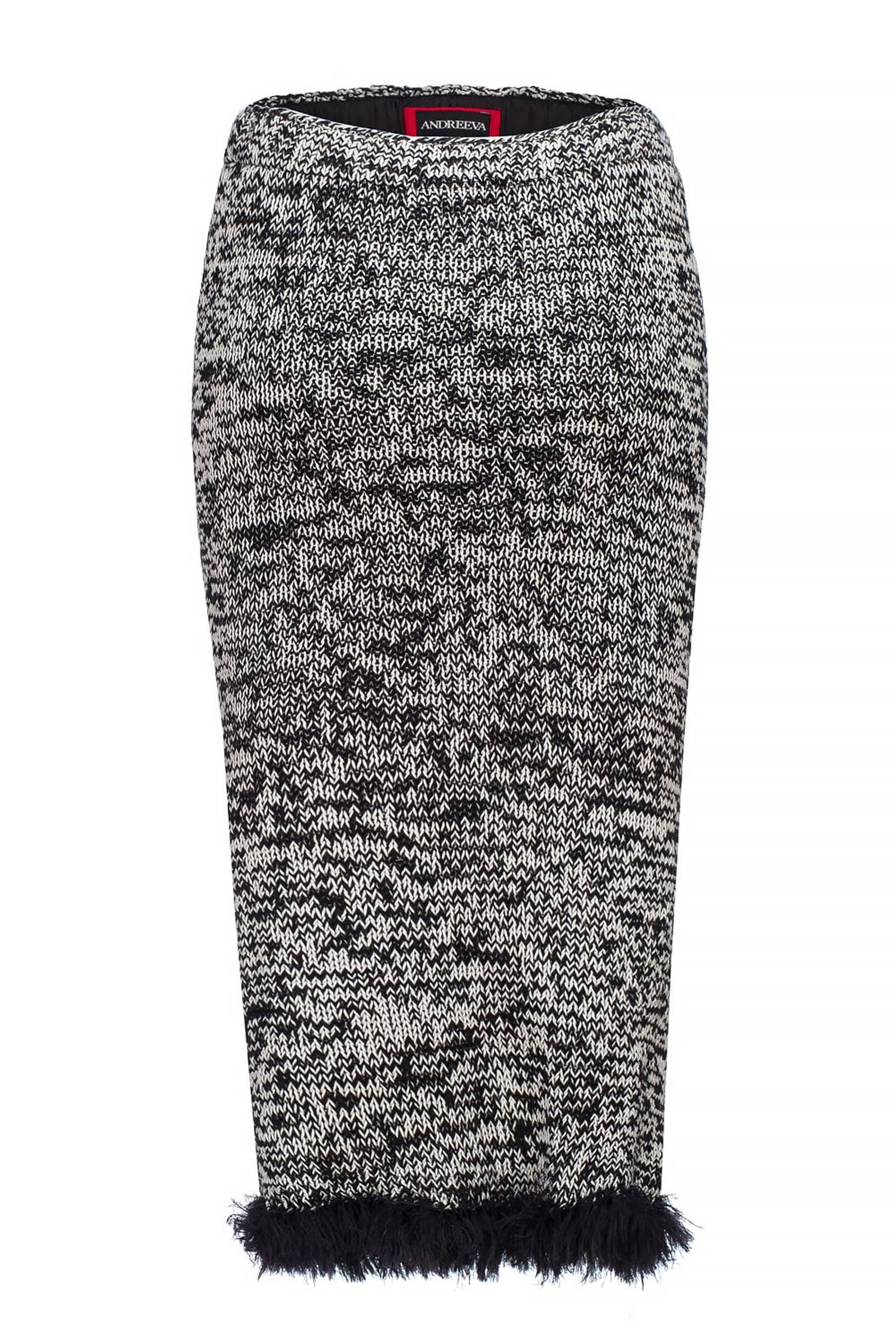 Red Handmade Knit Dress-Skirt No in Grey made by ANDREEVA