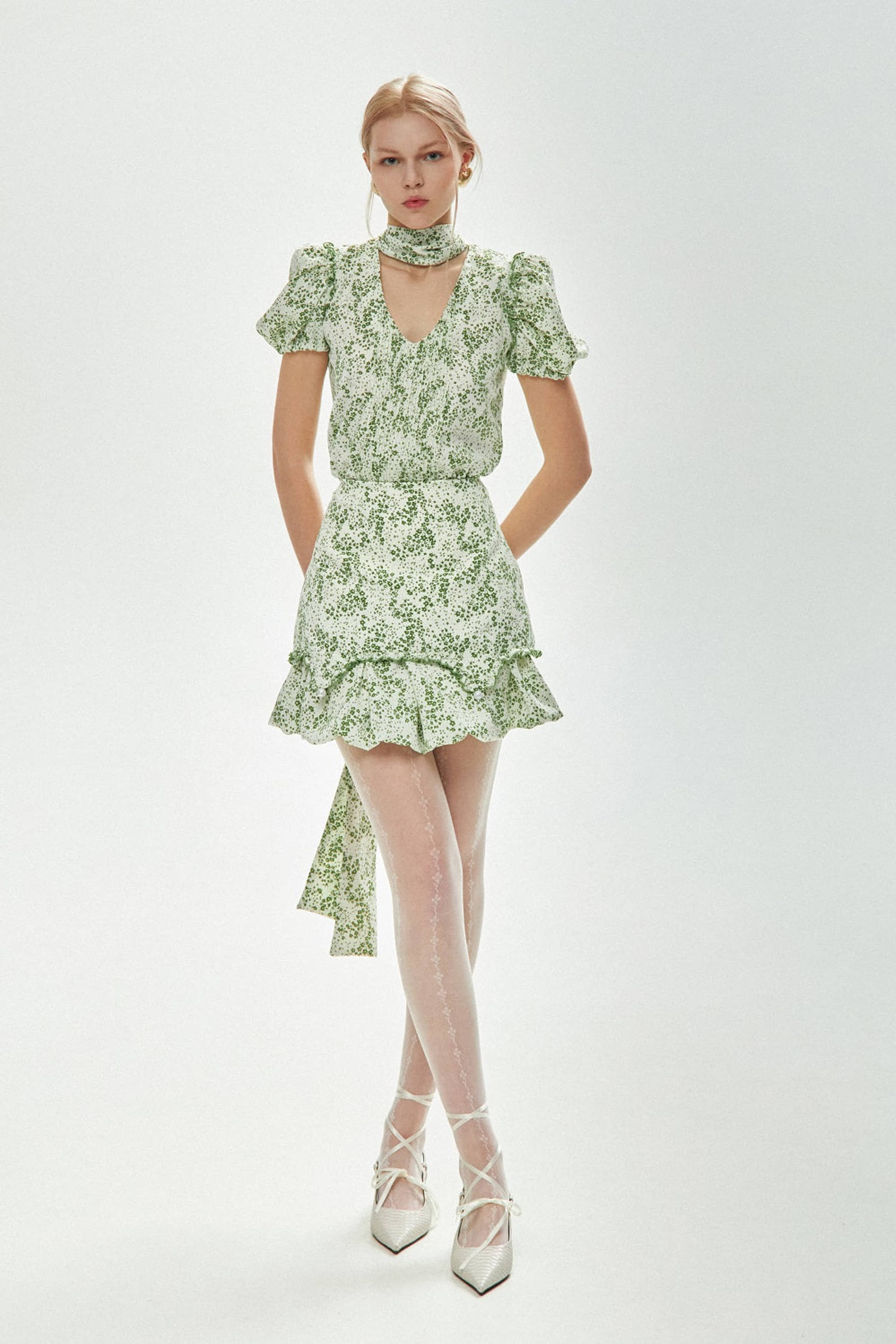 Mini Dress With Flowers made by Guranda