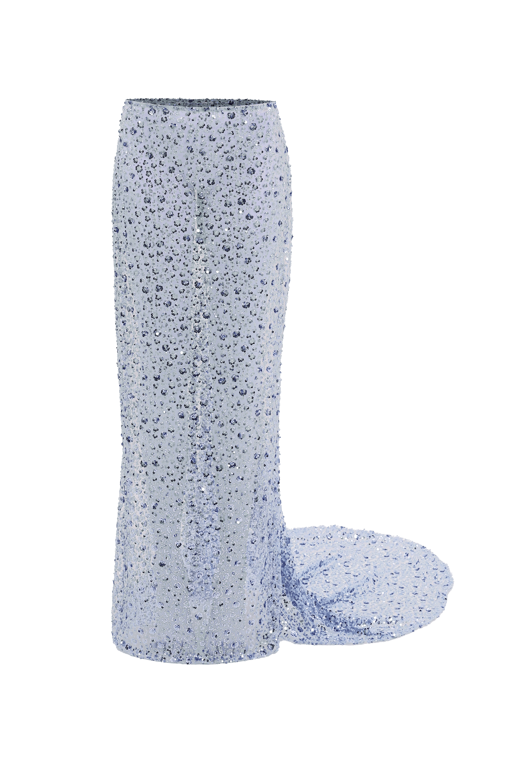Blue sequin embroidered skirt made by Compte Spain