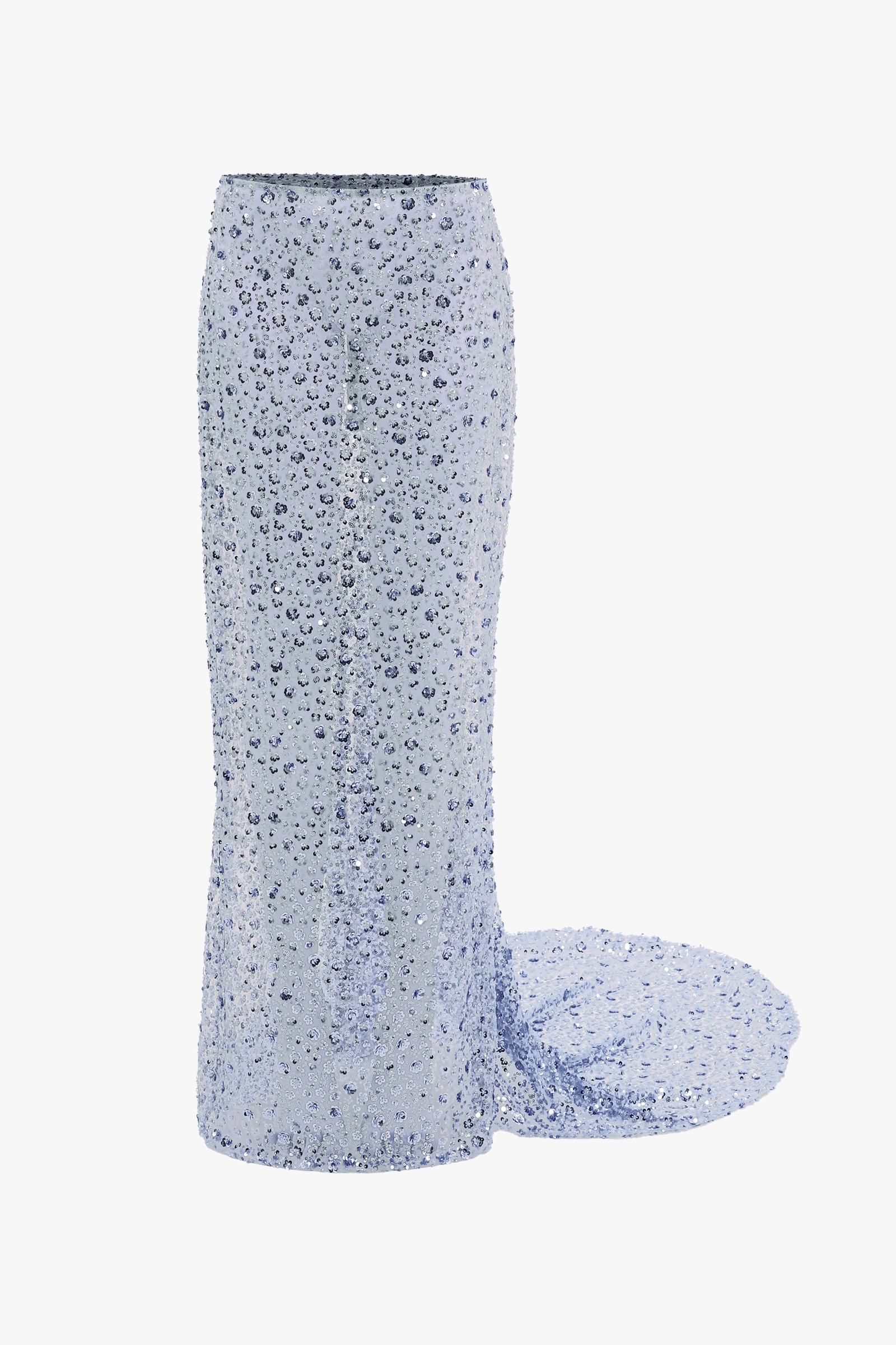 Blue sequin embroidered skirt made by Compte Spain