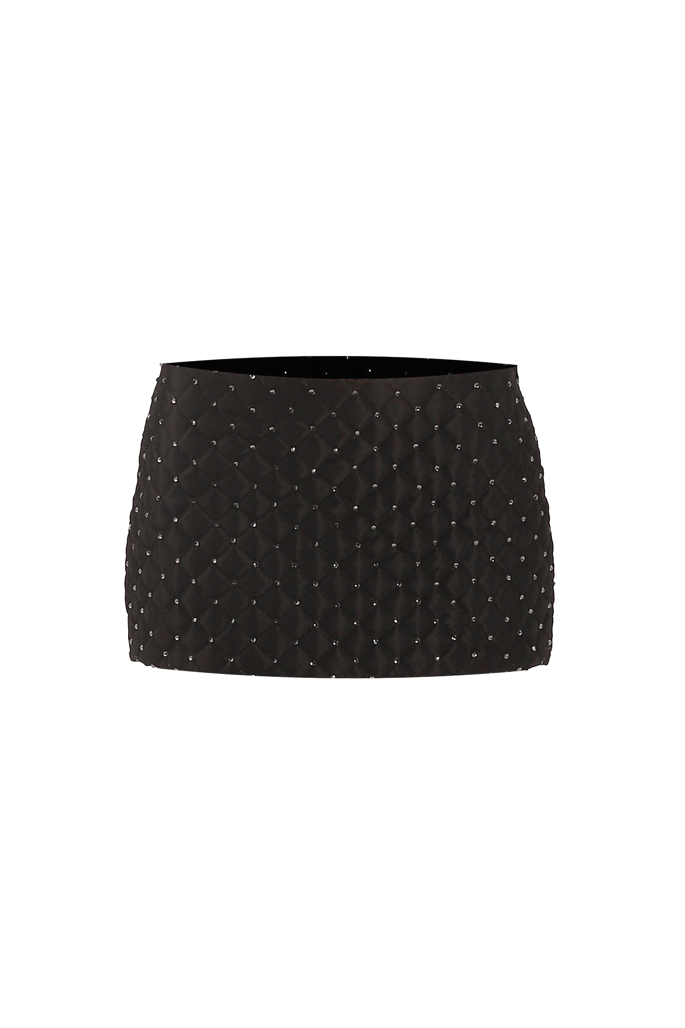 Black crystal quilted skirt made by Compte Spain