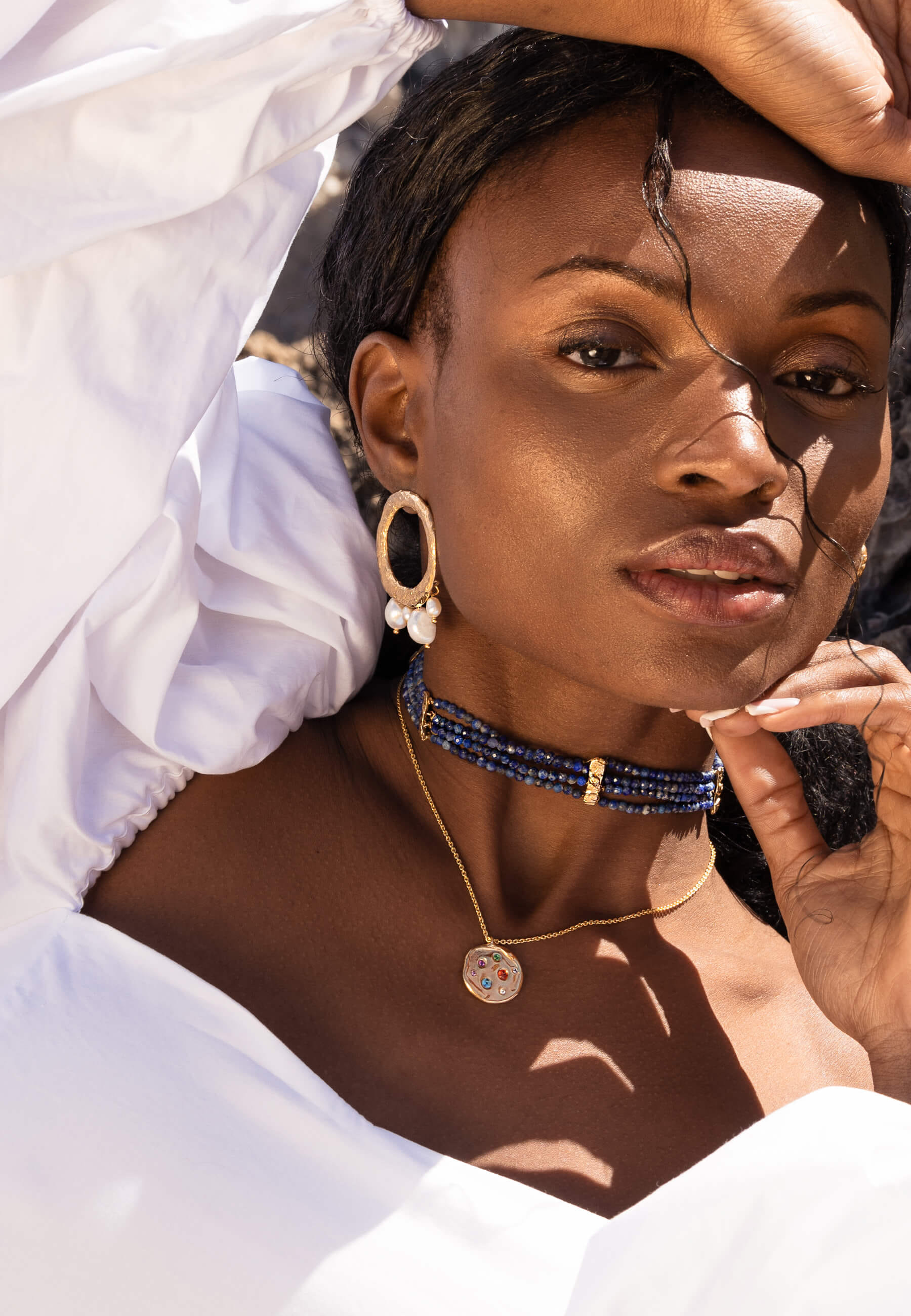Blue Liliana Choker made by Lavani Jewels