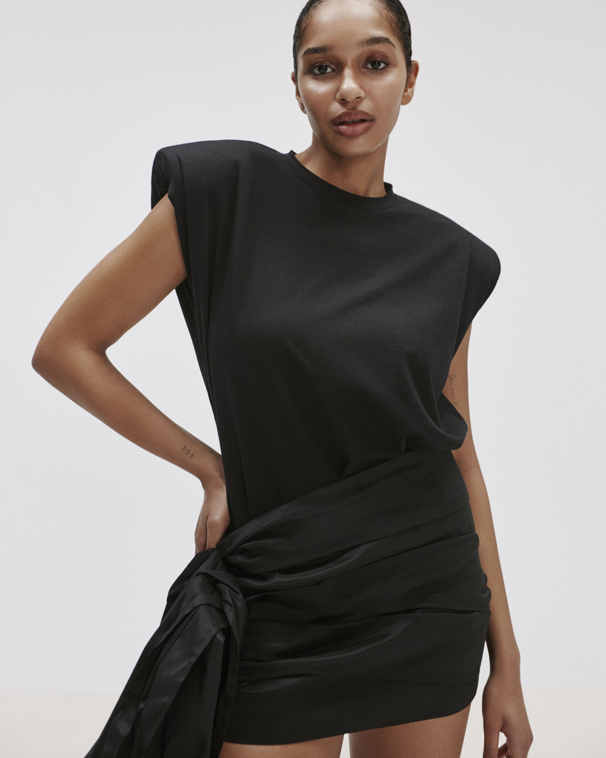 Draped Mini Skirt With A Sash made by YAVORSKA