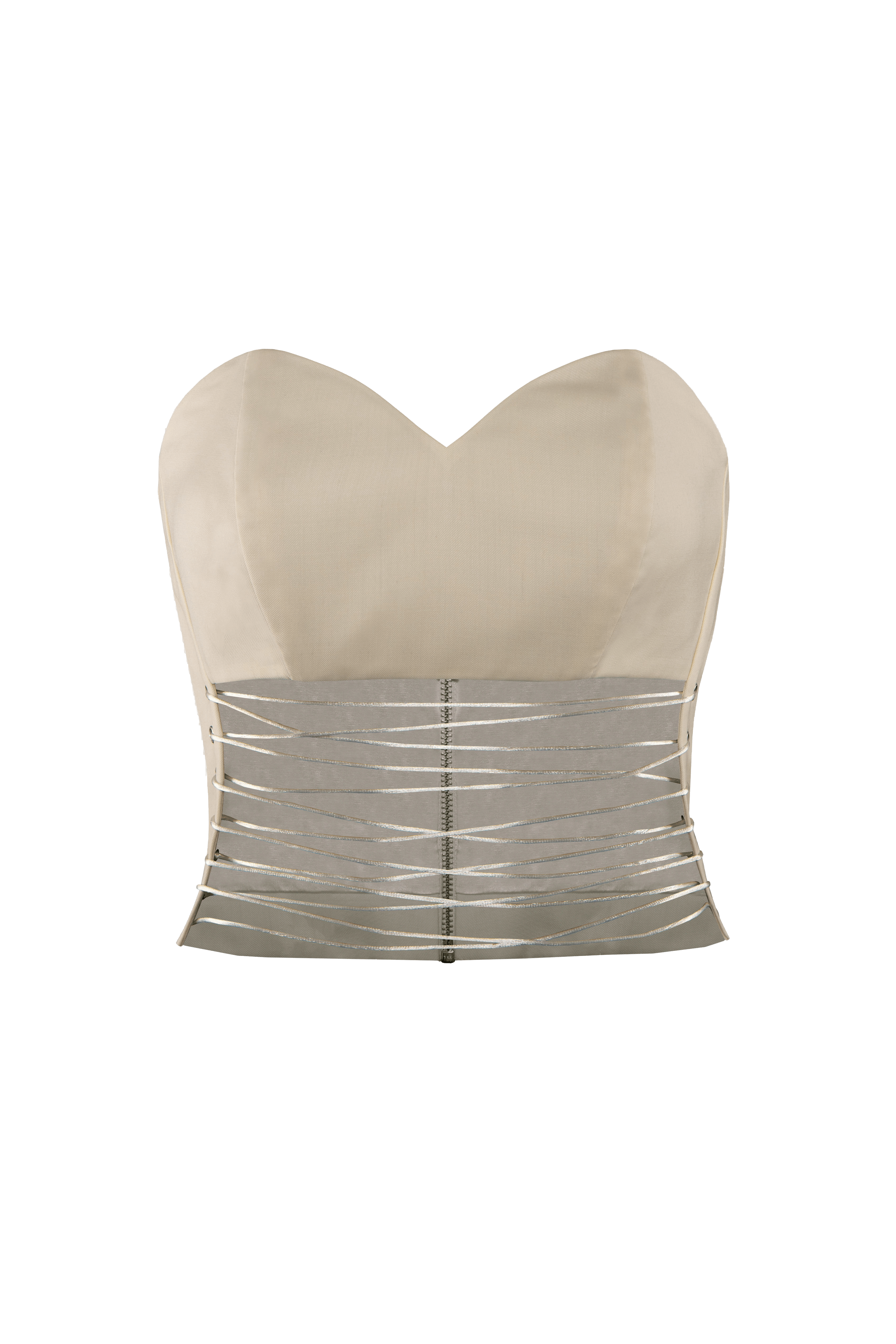 Lace-Up Corset Top in White made by Vestiaire d'un Oiseau Libre