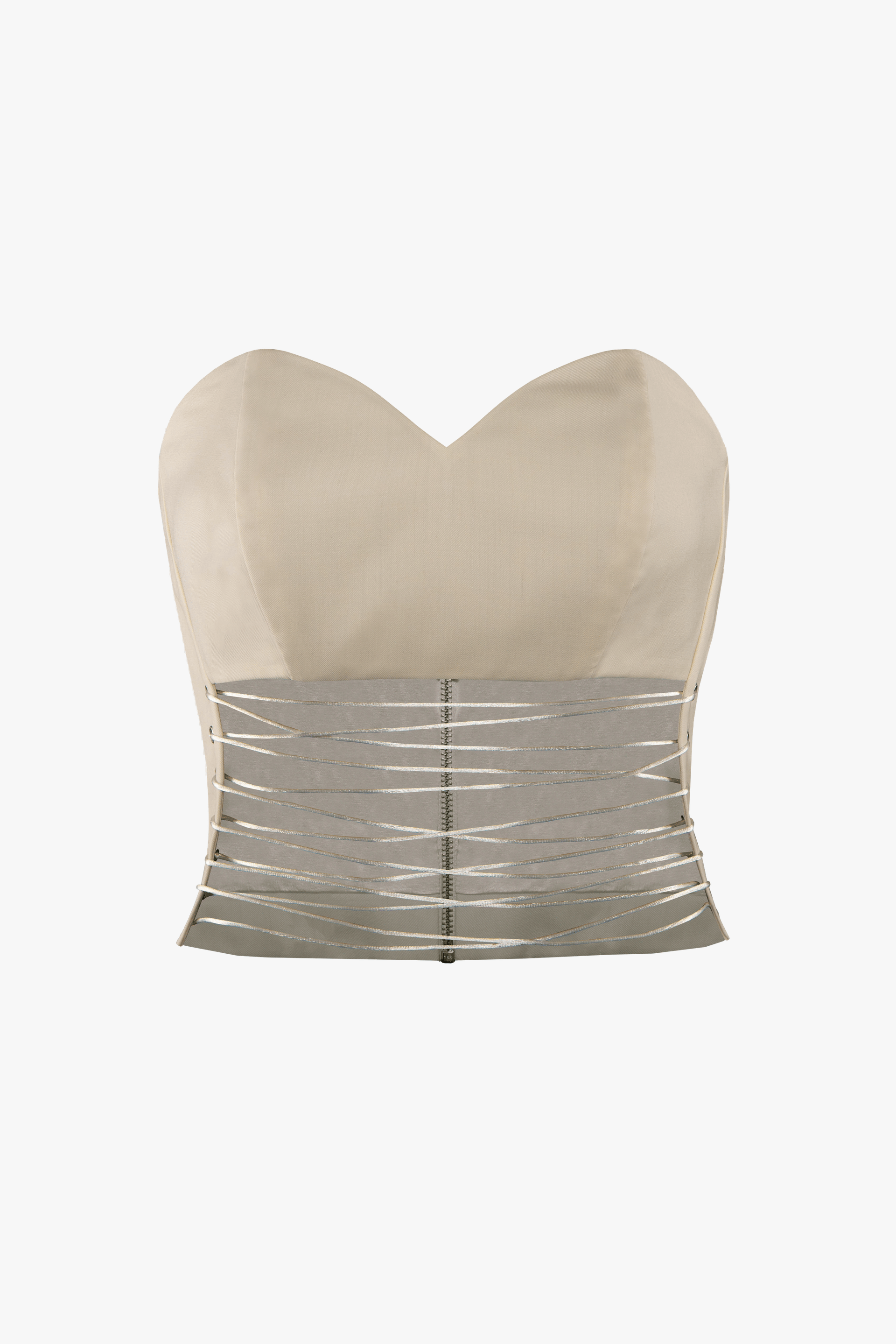 Lace-Up Corset Top in White made by Vestiaire d'un Oiseau Libre