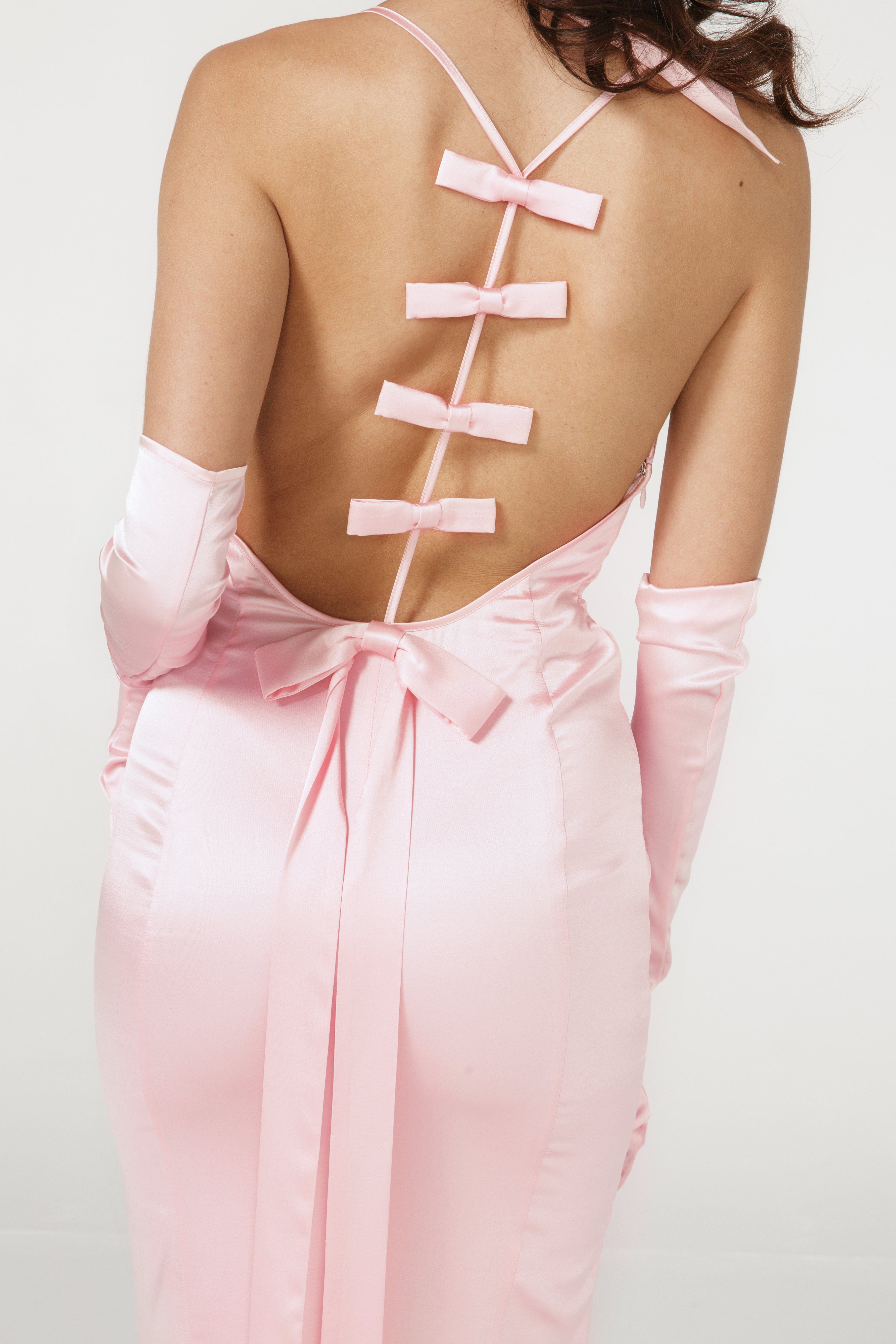 Angelique Bow Dress (Pink) (Final Sale) in Pink made by Nana Jacqueline