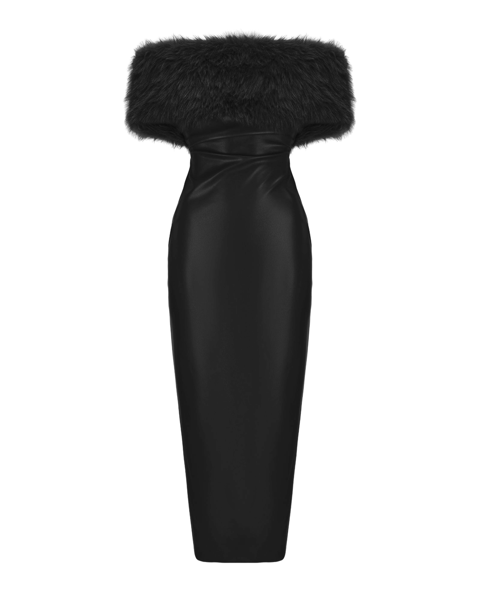 Gabrielle Fur Maxi Dress (Black) made by Nana Jacqueline