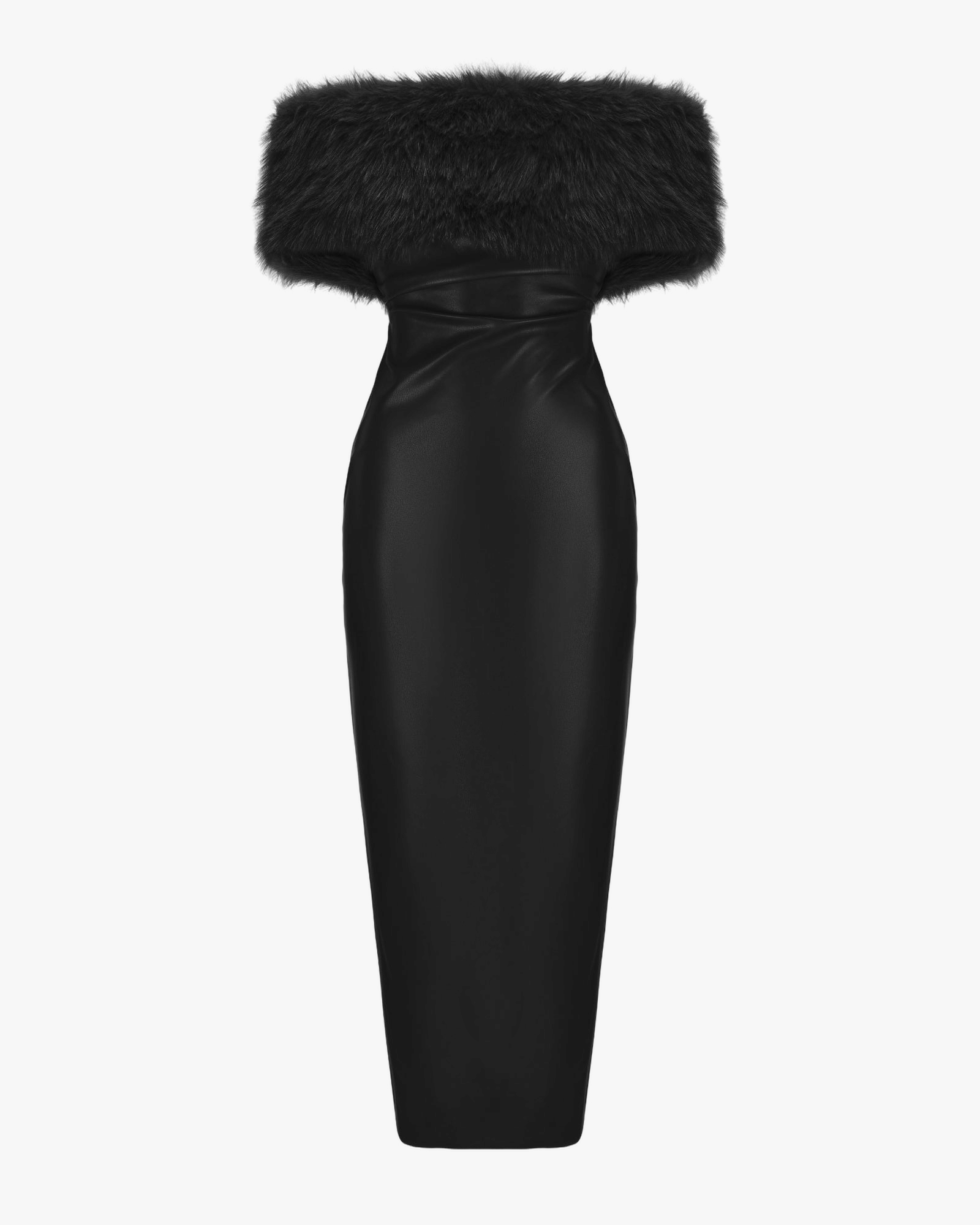 Gabrielle Fur Maxi Dress (Black) made by Nana Jacqueline