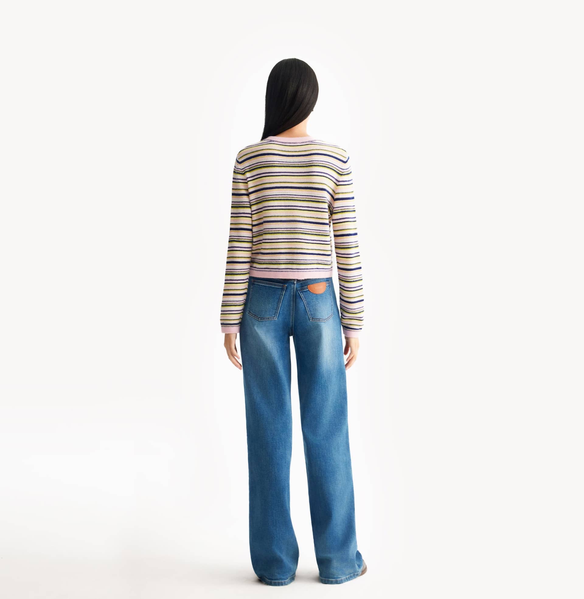 MULTICOLORED CREWNECK CARDIGAN made by CRUSH Collection