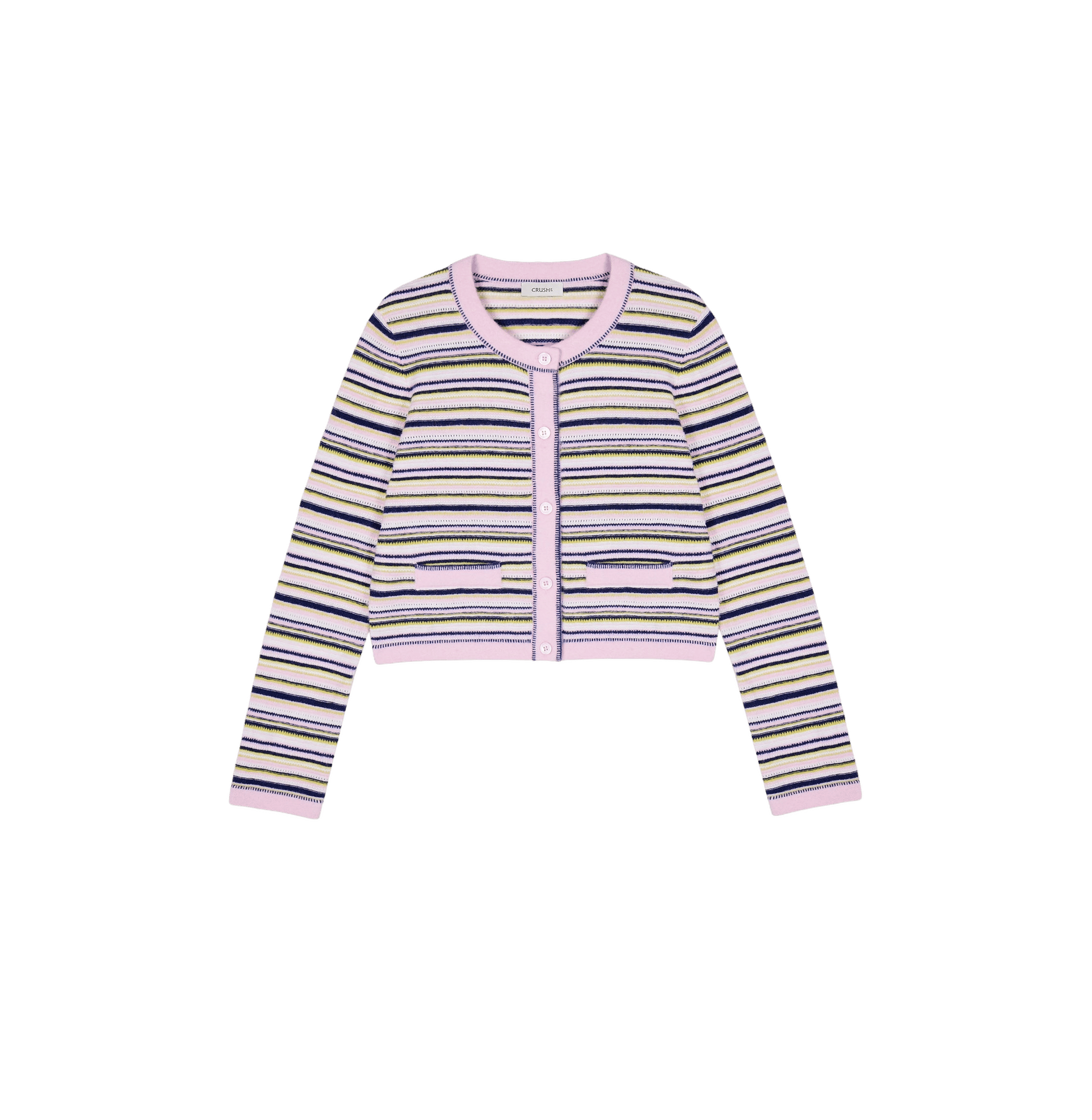 MULTICOLORED CREWNECK CARDIGAN made by CRUSH Collection