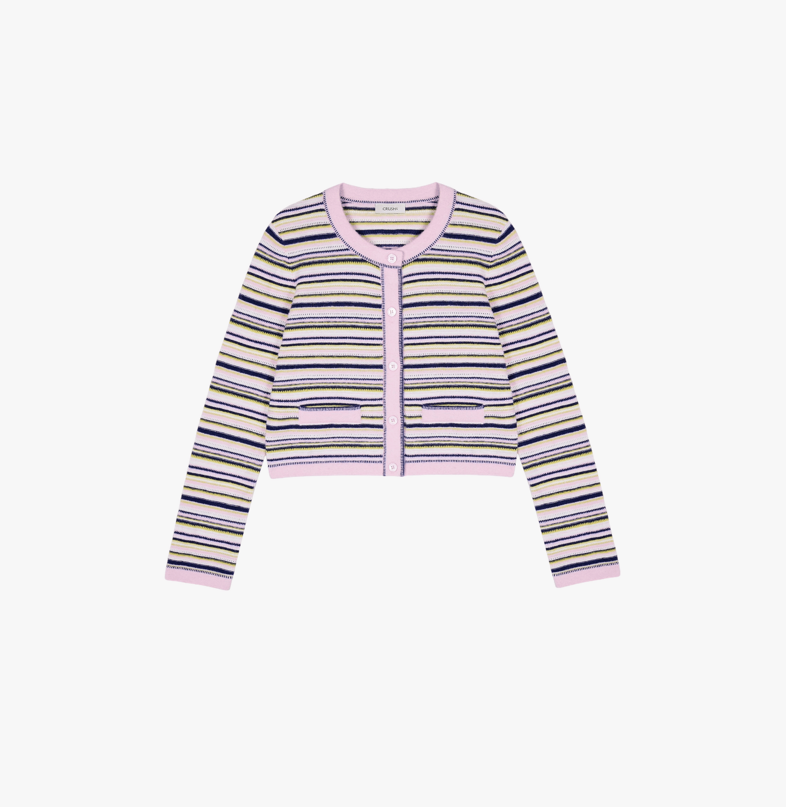 MULTICOLORED CREWNECK CARDIGAN made by CRUSH Collection