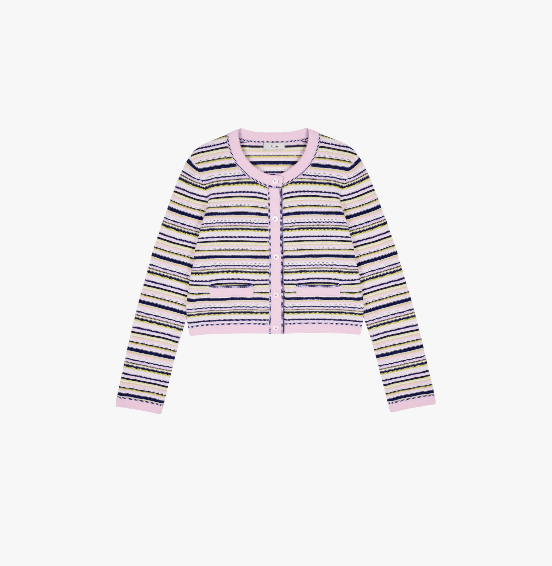 MULTICOLORED CREWNECK CARDIGAN made by CRUSH Collection