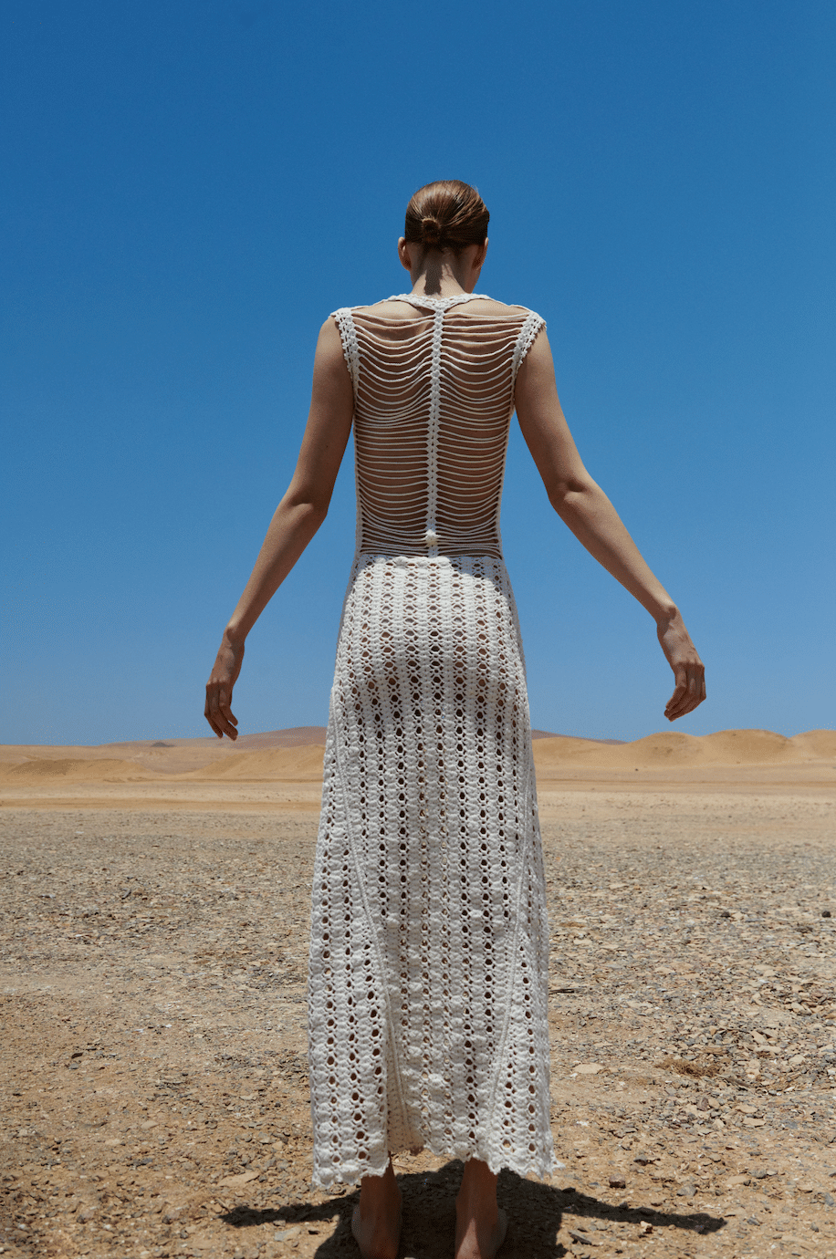 Espina Dorsal Dress Off White in White made by Peregrina