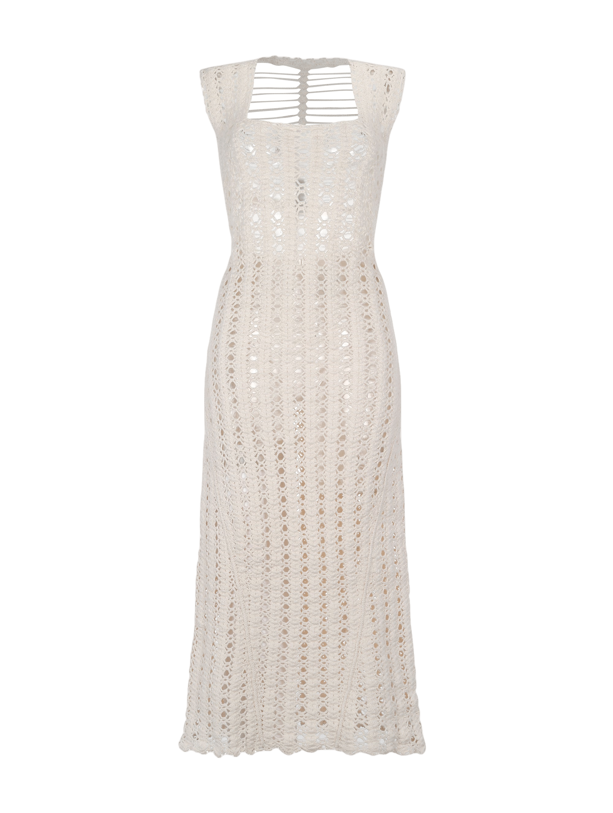 Espina Dorsal Dress Off White in White made by Peregrina