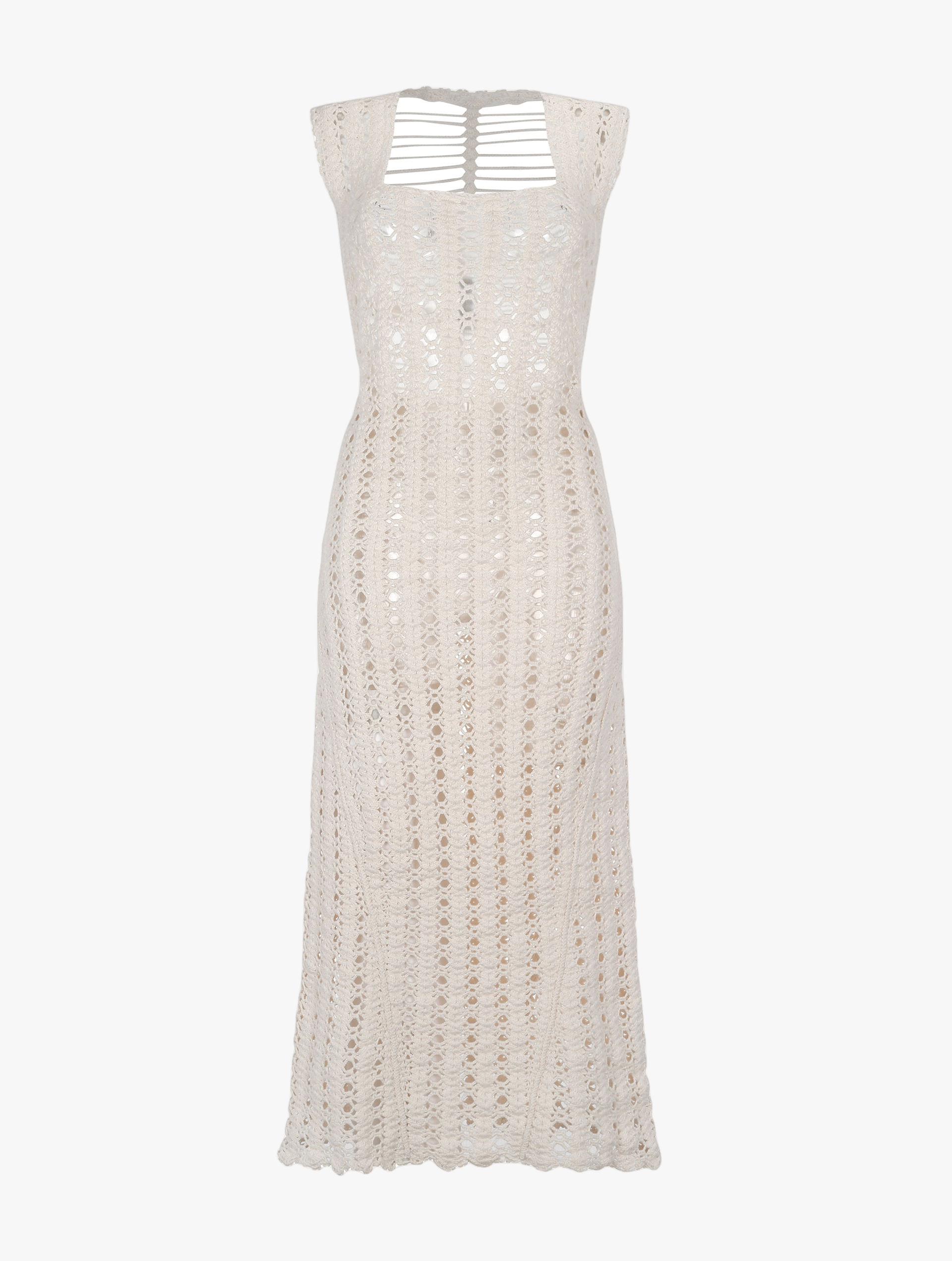 Espina Dorsal Dress Off White in White made by Peregrina