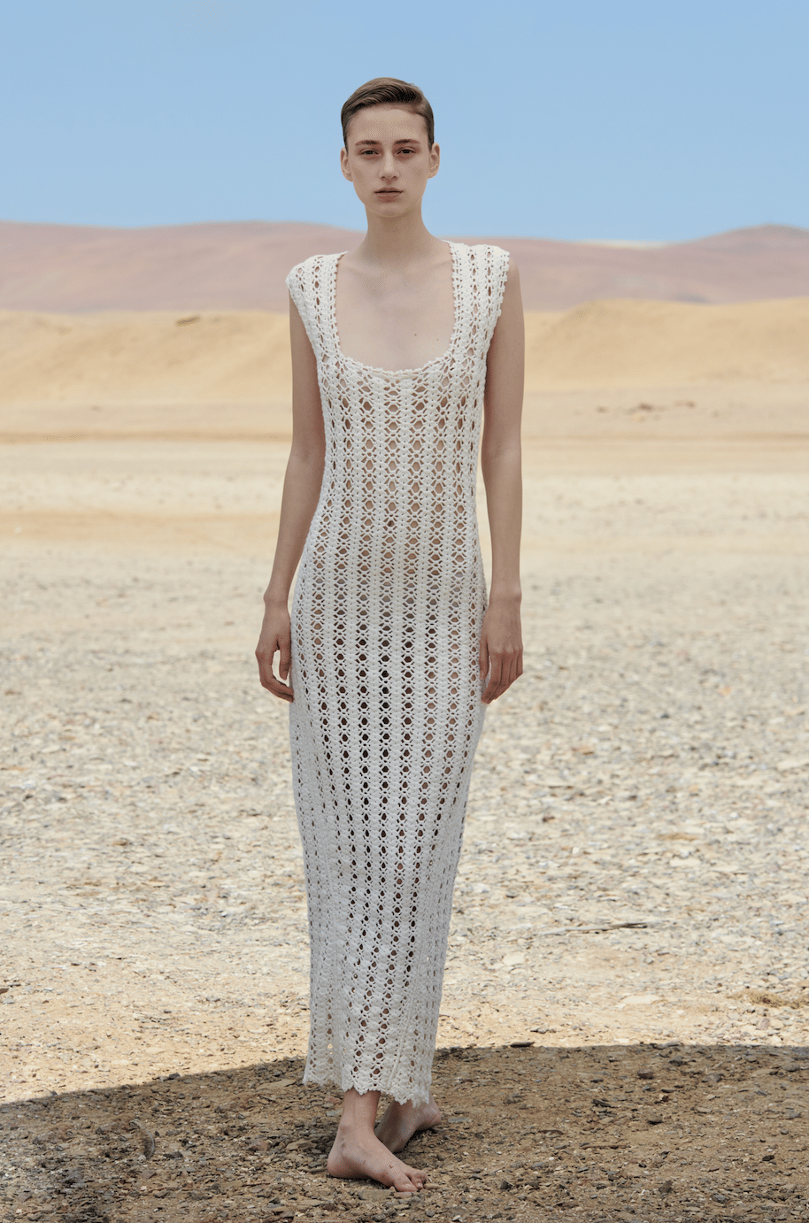 Espina Dorsal Dress Off White in White made by Peregrina