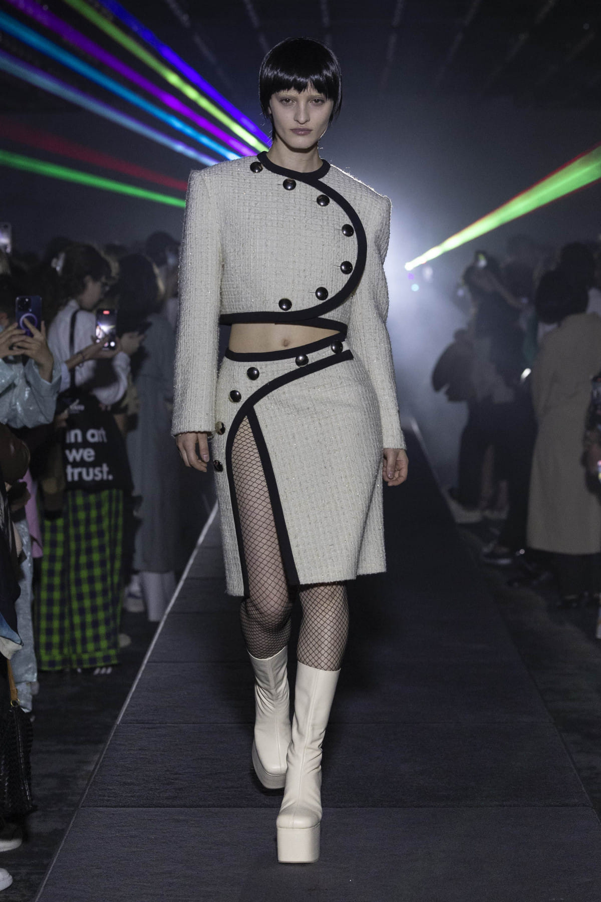 TWEED MIDI SKIRT made by KEBURIA