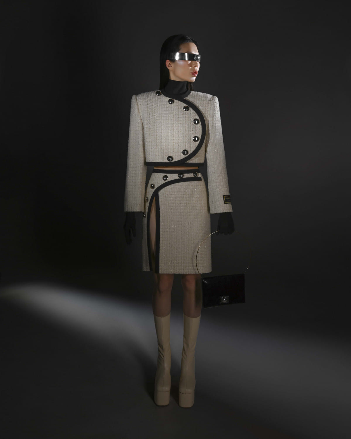 TWEED MIDI SKIRT made by KEBURIA