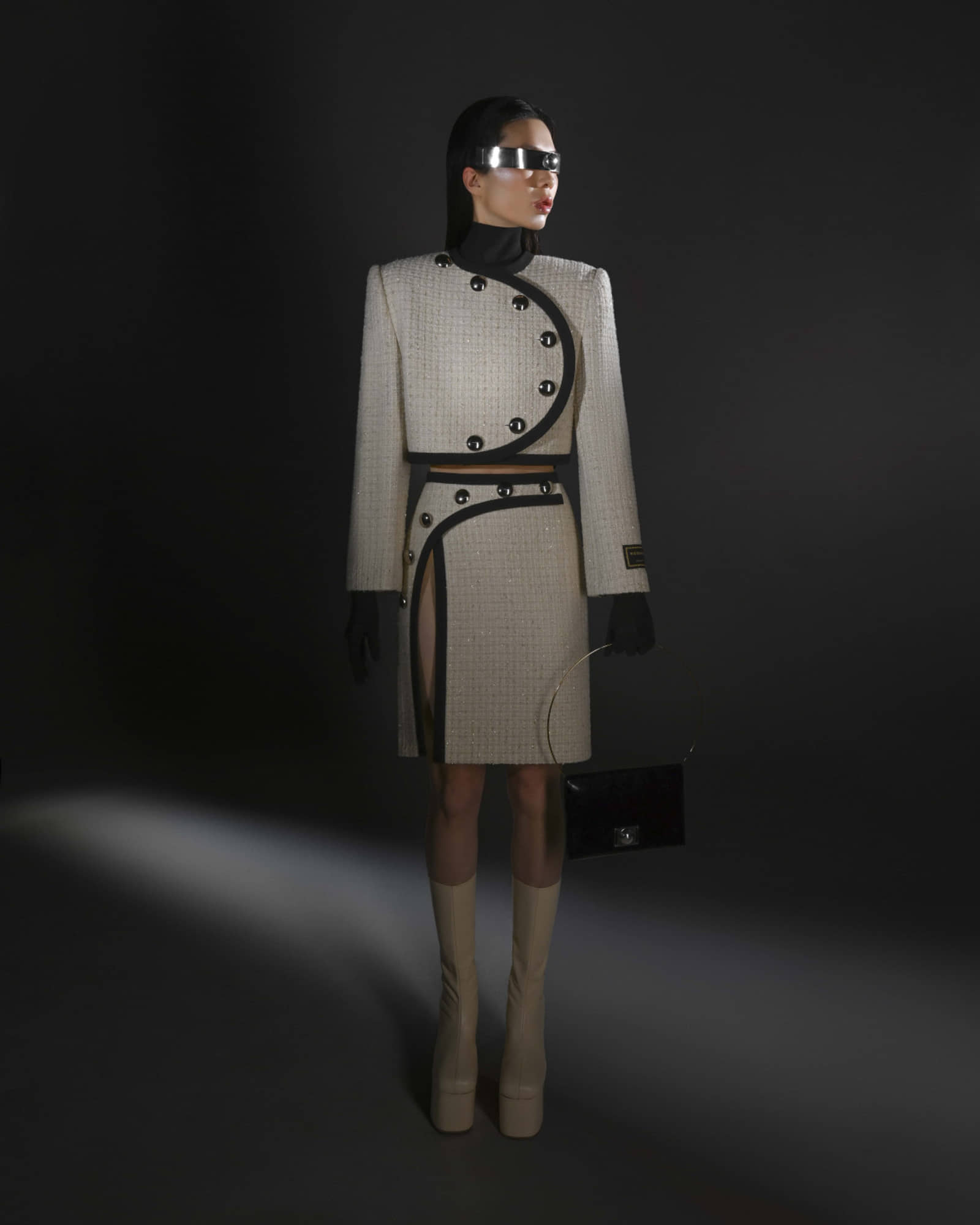 TWEED MIDI SKIRT made by KEBURIA