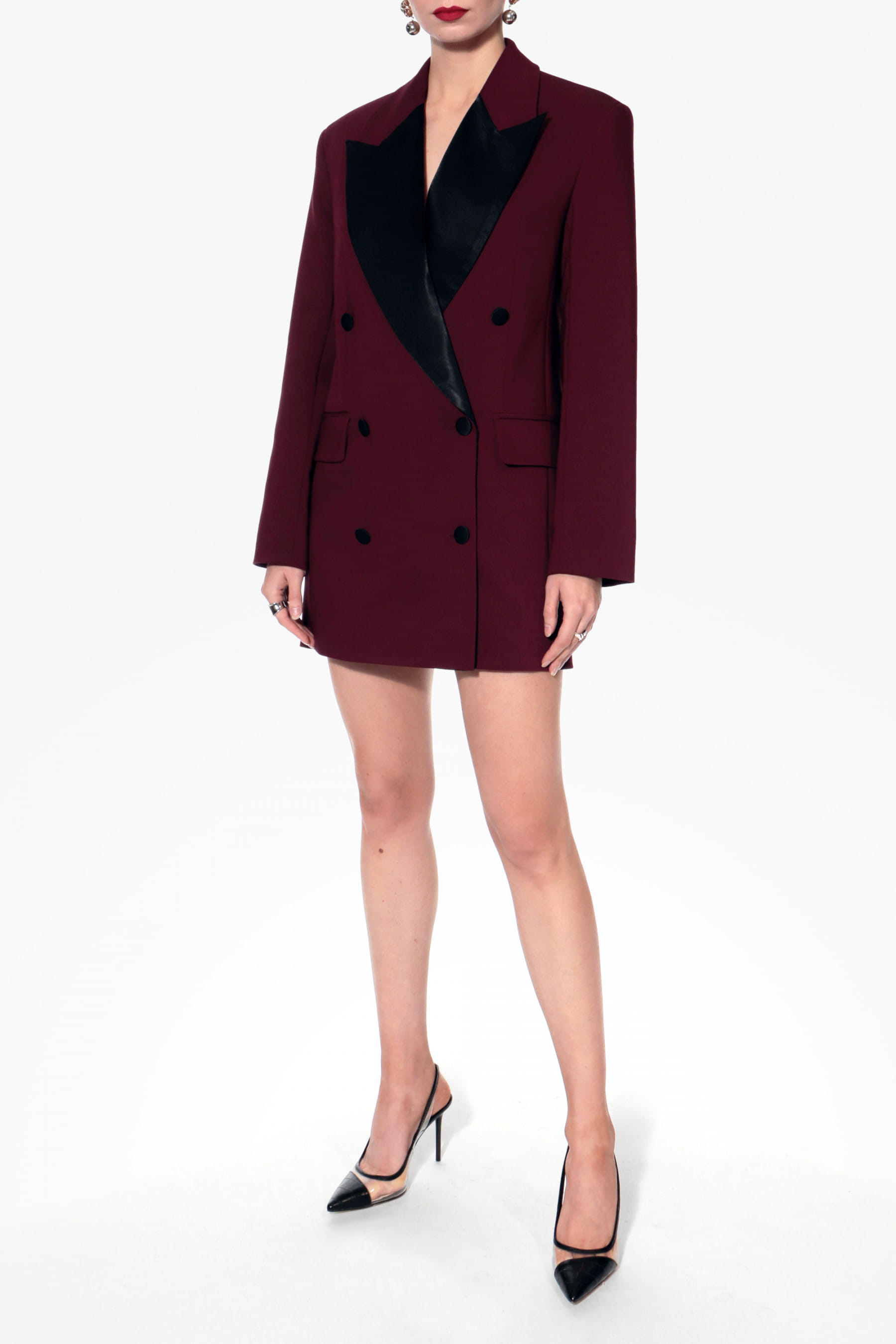 Blazer Dress Morgana Burgundy made by HALEWSKI