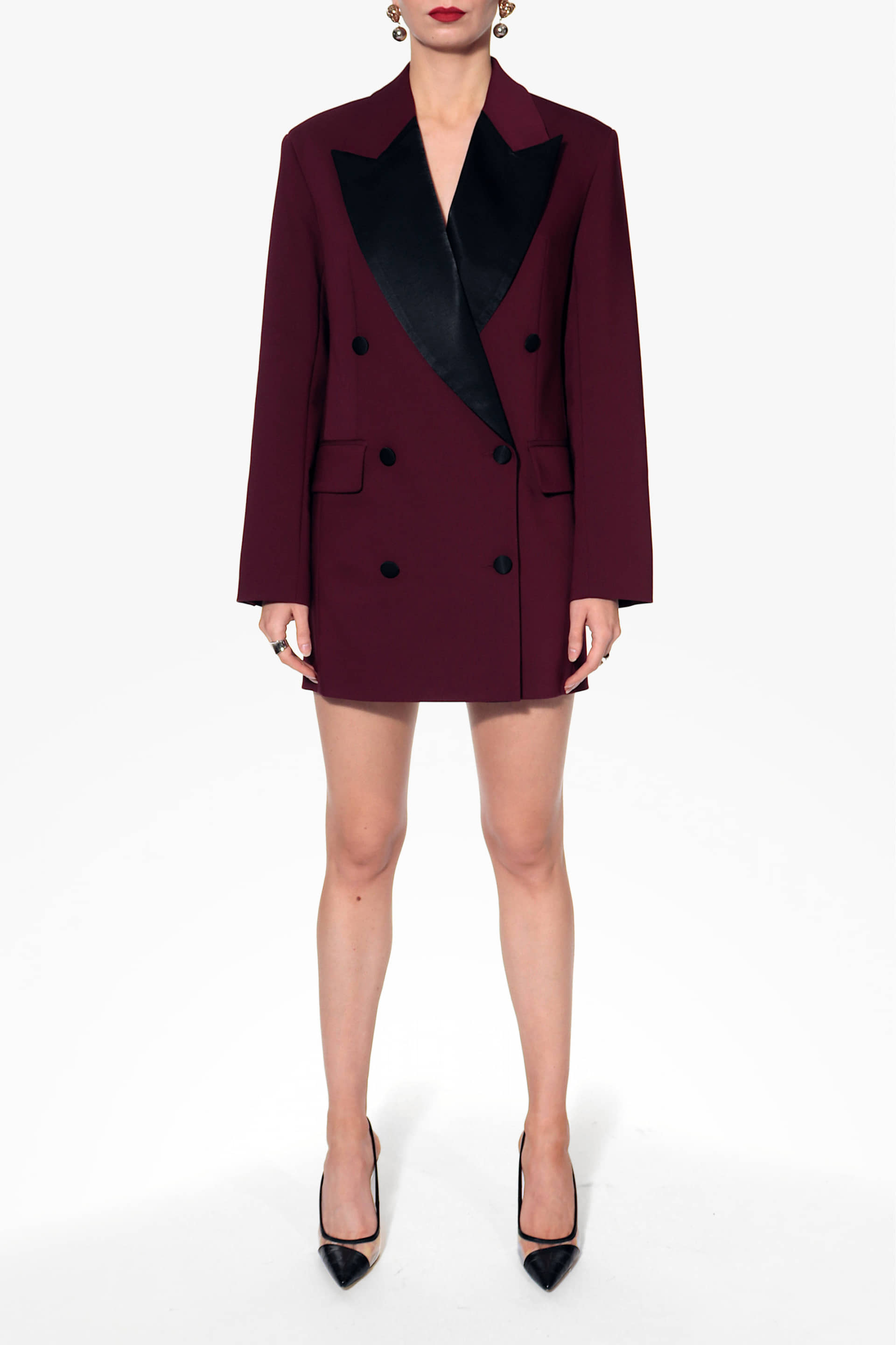 Blazer Dress Morgana Burgundy made by HALEWSKI