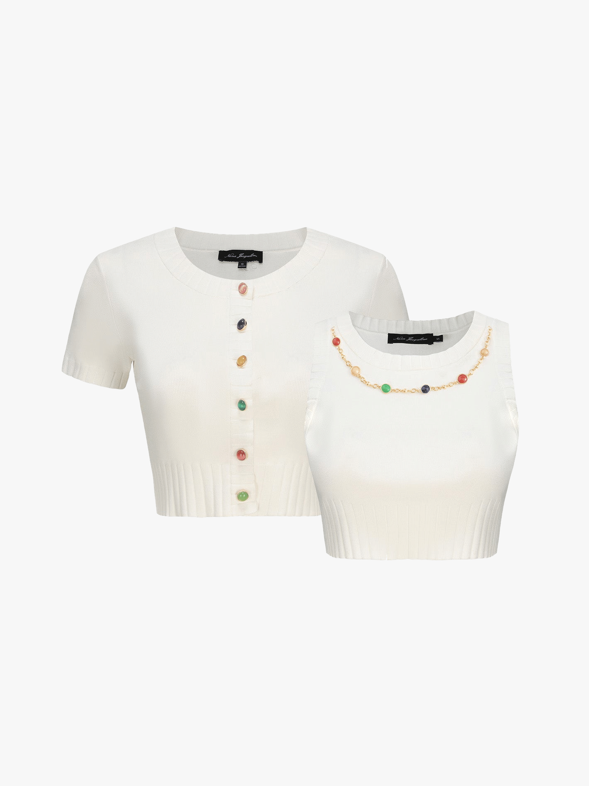 Kennedy Knit Top Set (White) made by Nana Jacqueline