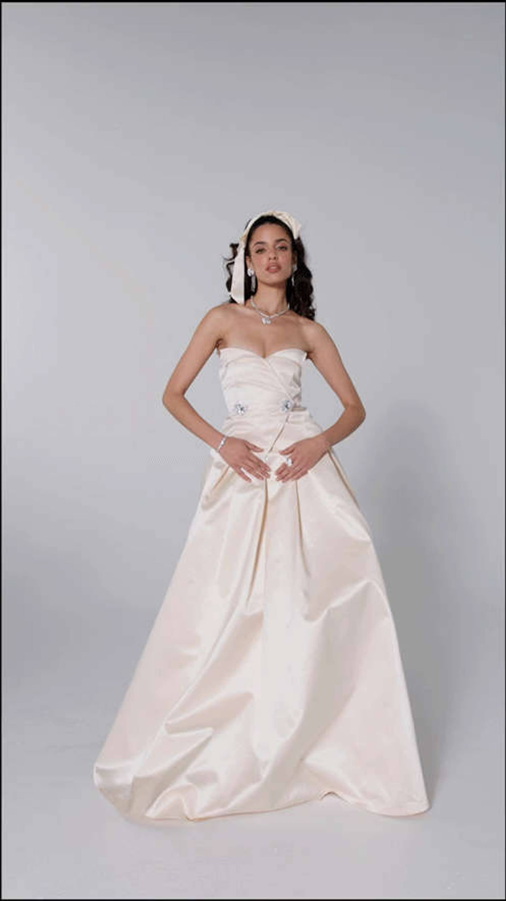 Sonya Satin Dress (Champagne) (Final Sale) in White made by Nana Jacqueline