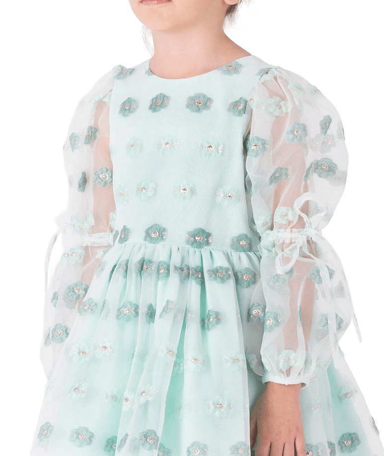 Jacquard Flowers Girls Dress made by Mama Luma