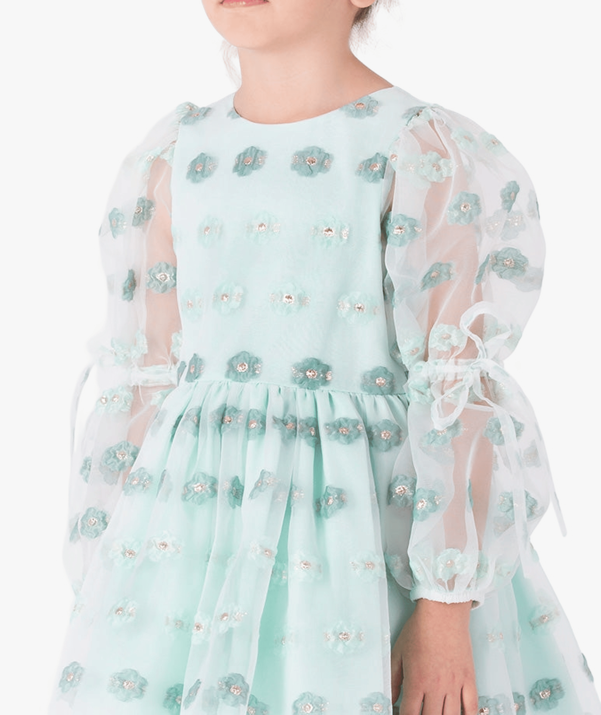 Jacquard Flowers Girls Dress made by Mama Luma