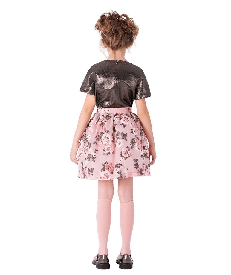 Jacquard Flowers Girls Outfit | 2 Pieces made by Mama Luma