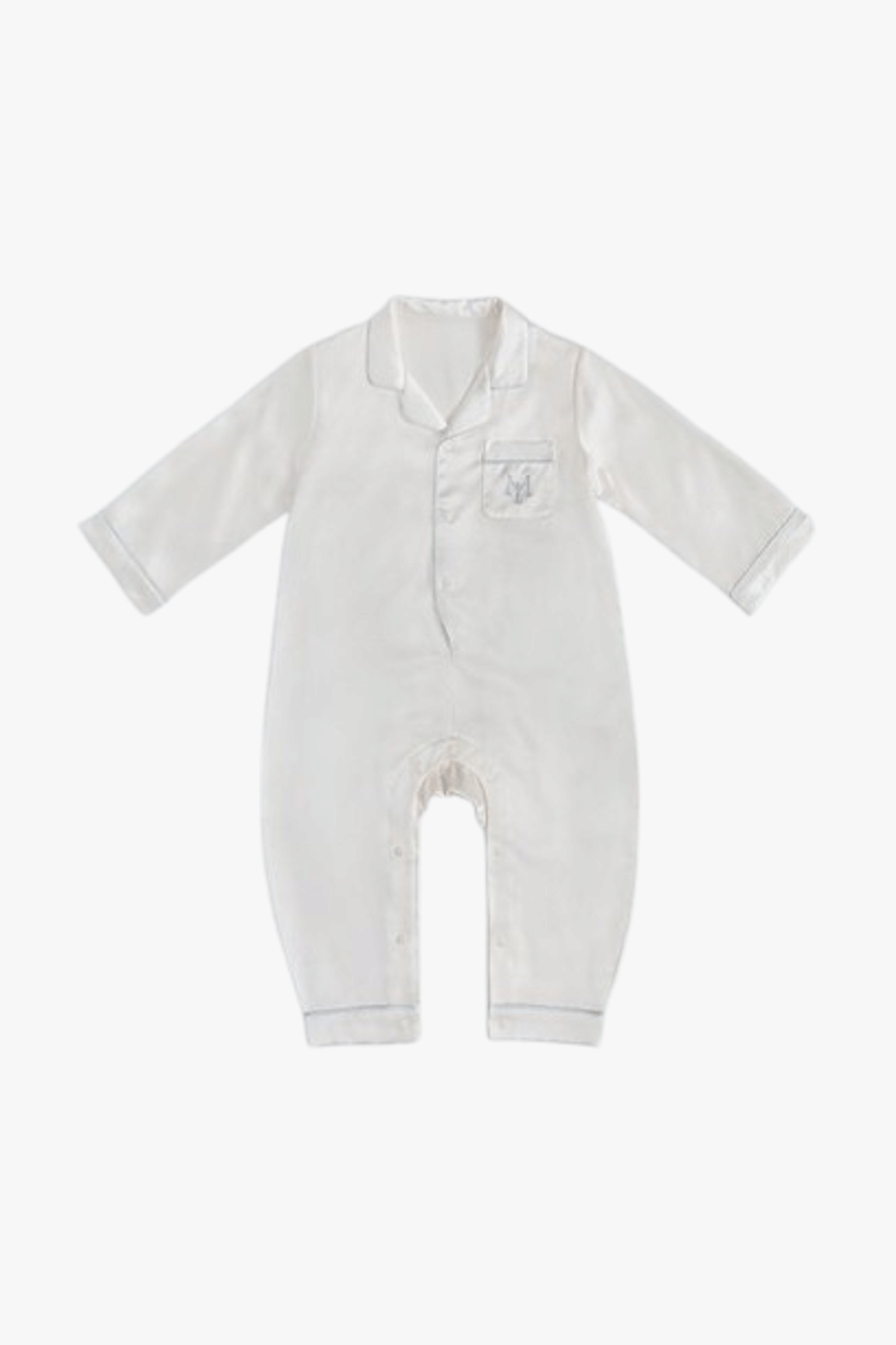 Signature Silk Baby Romper in Cornflower Blue made by MANITO