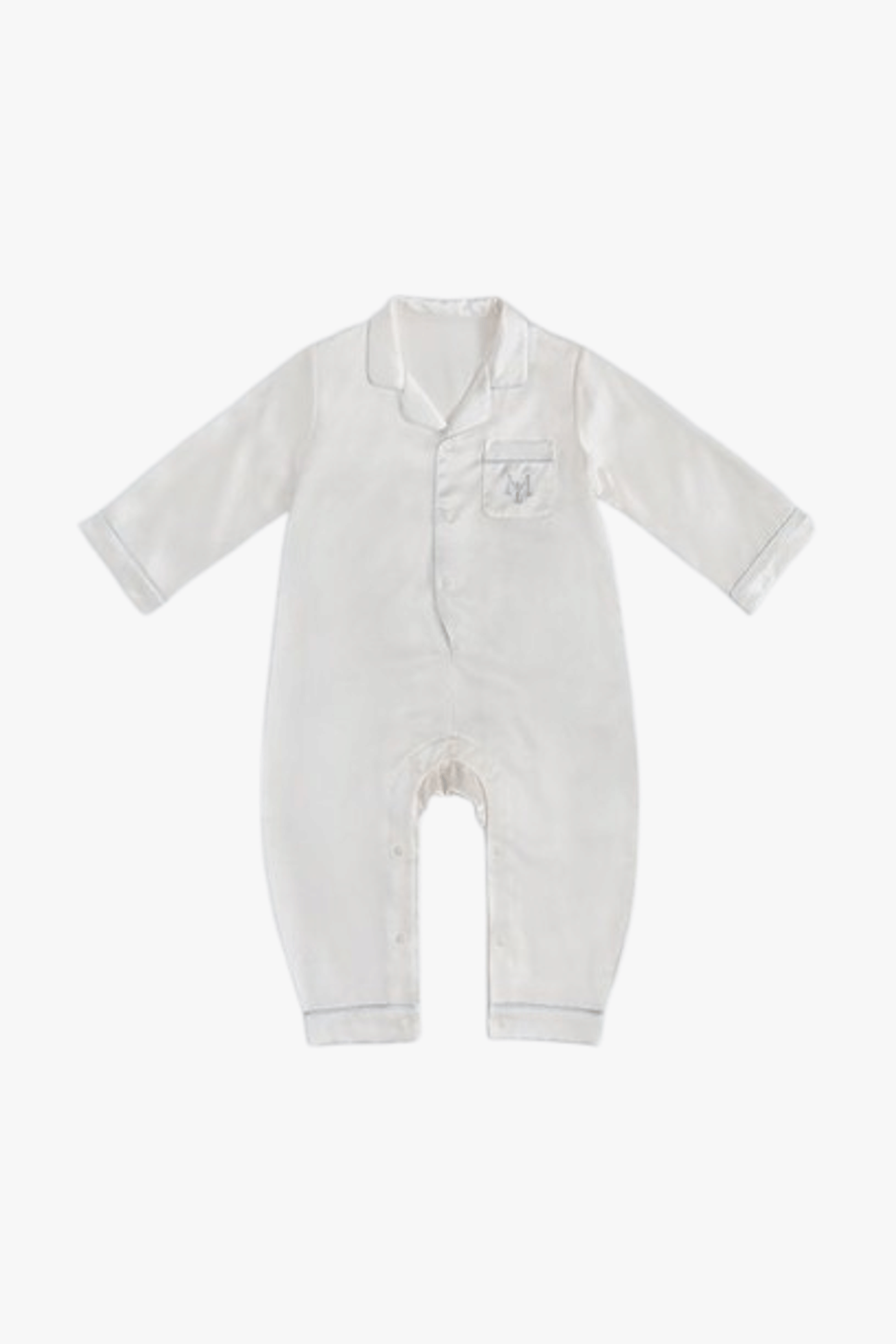 Signature Silk Baby Romper in Cornflower Blue made by MANITO