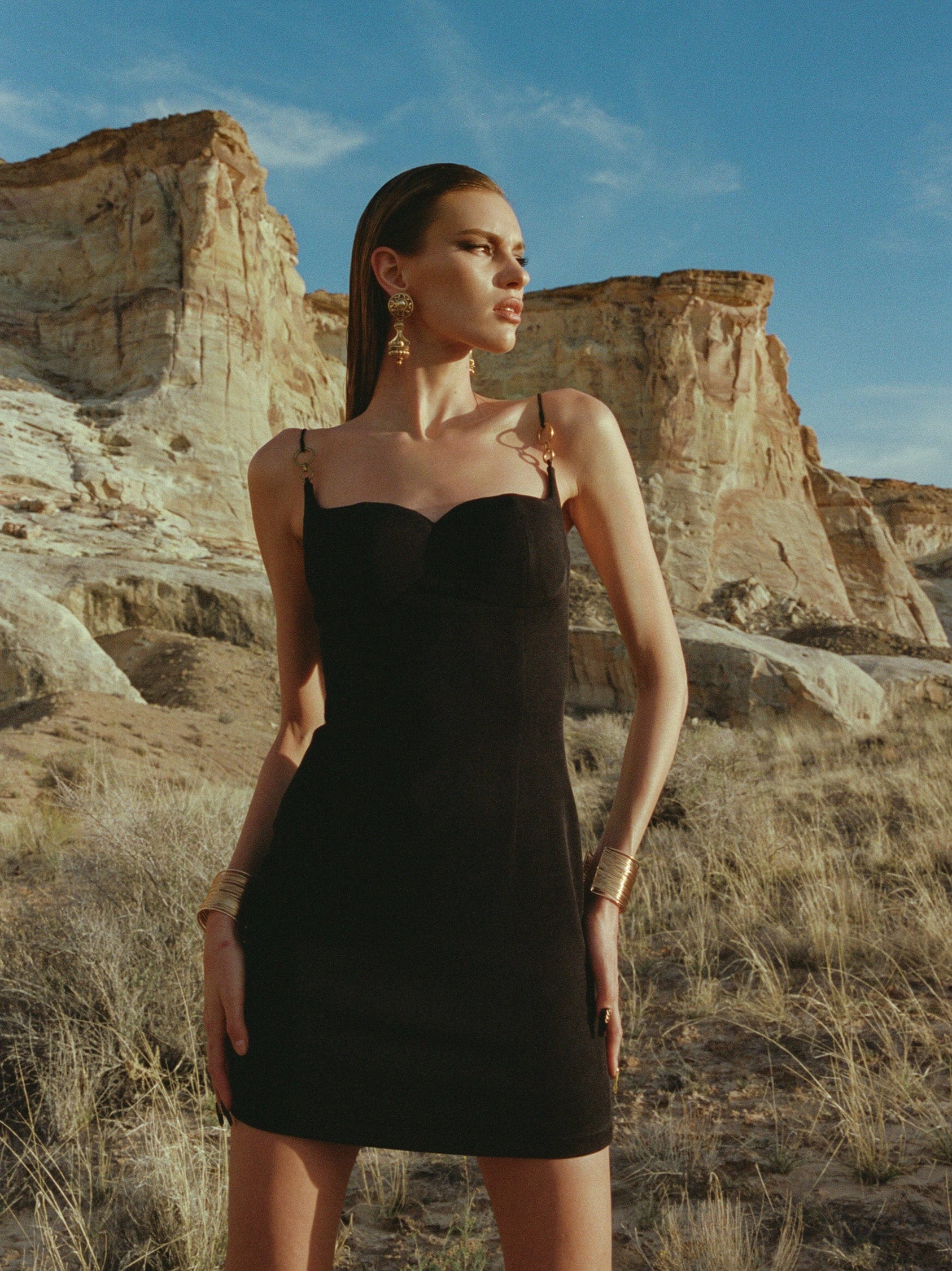 Sabrina Mini Dress in Black made by Nana Jacqueline