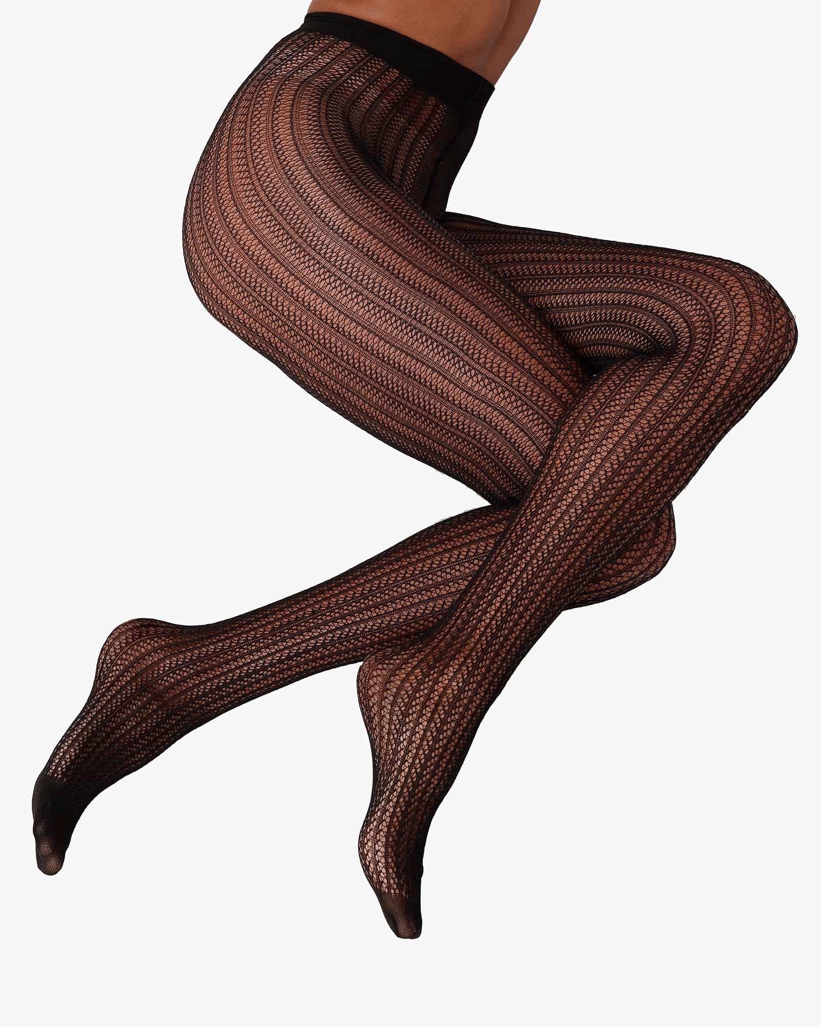 Selma Net Tights in Black made by Swedish Stockings