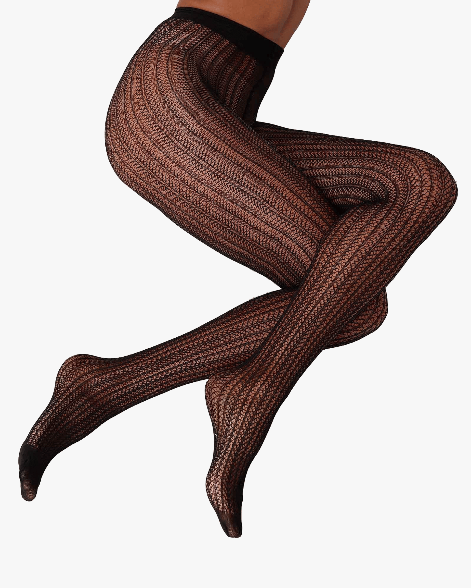 Selma Net Tights in Black made by Swedish Stockings