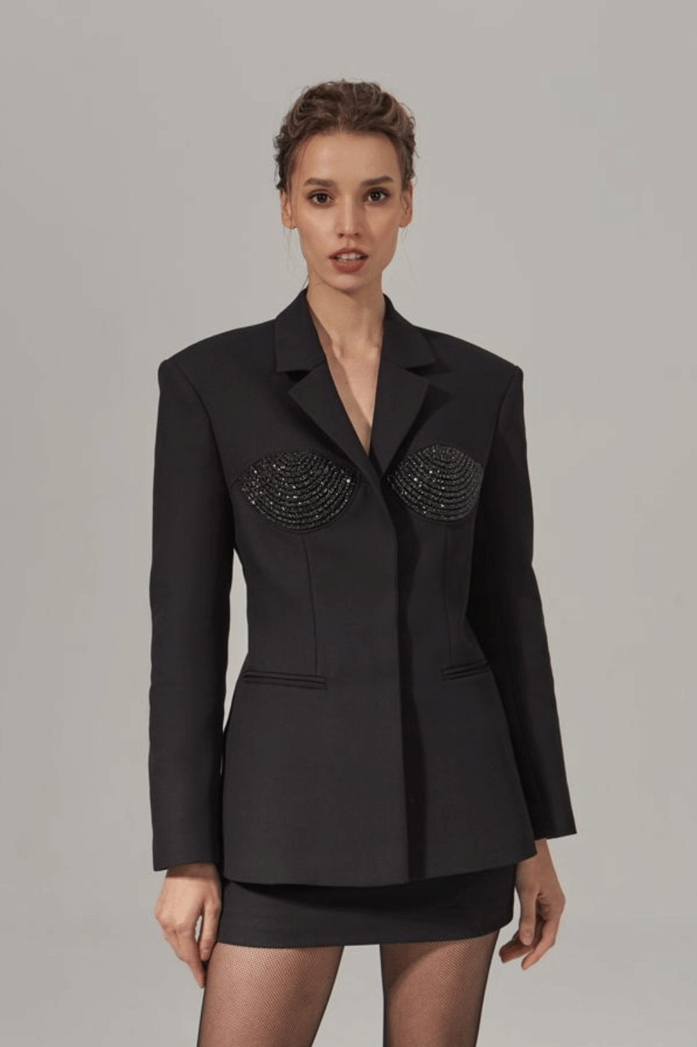 TAILORED SPIRAL BLAZER in Black made by NUÉ