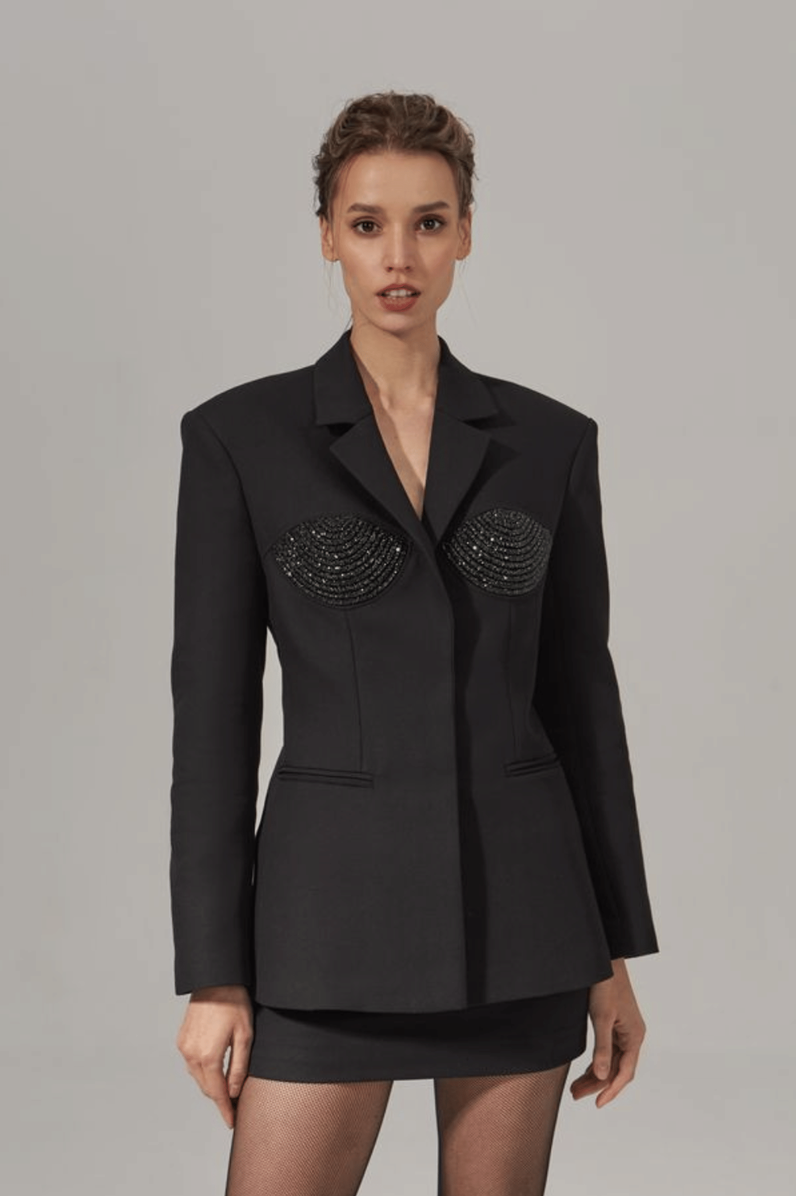 TAILORED SPIRAL BLAZER in Black made by NUÉ