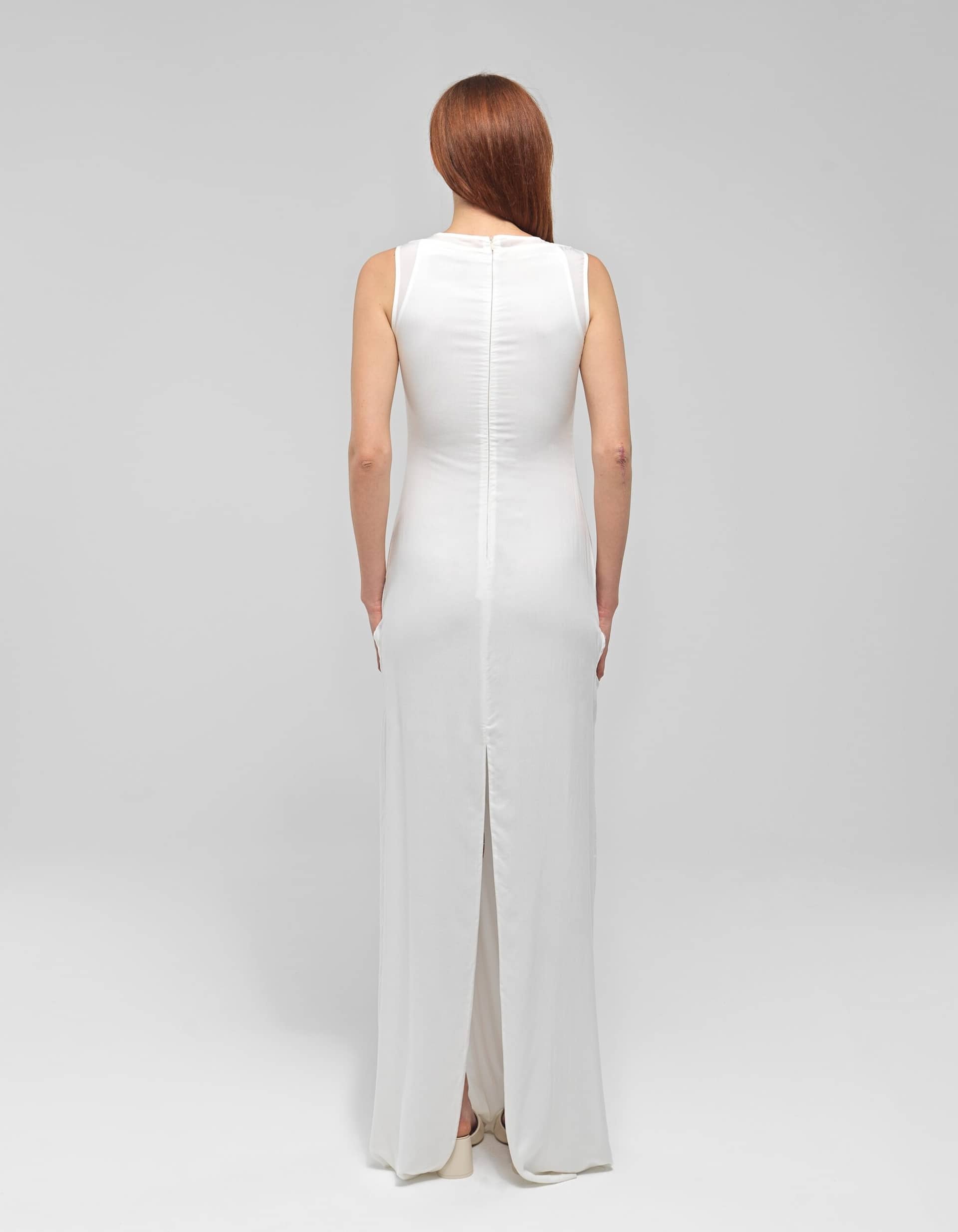 ZIRDI White Cut-out Long Dress made by MAET