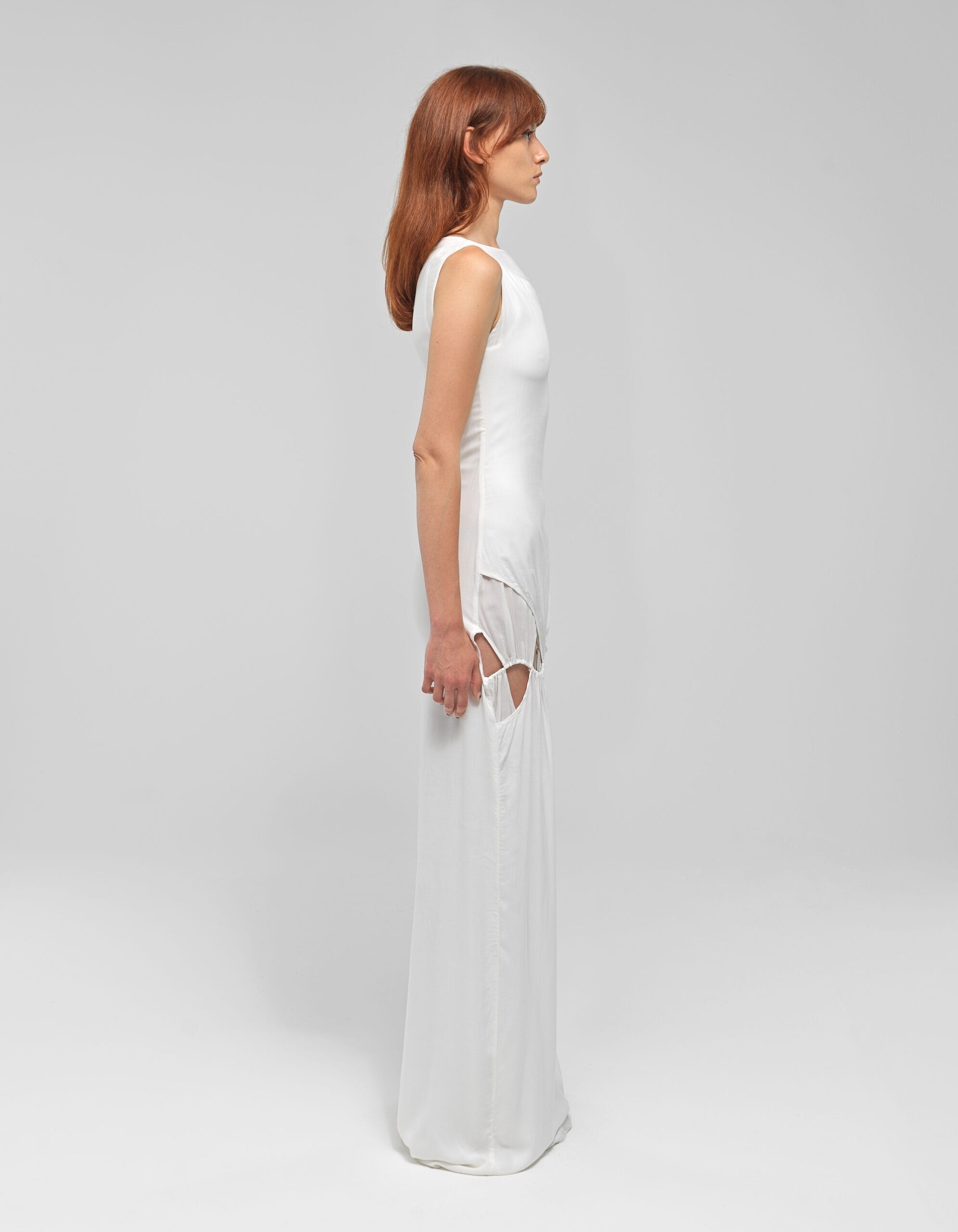 ZIRDI White Cut-out Long Dress made by MAET