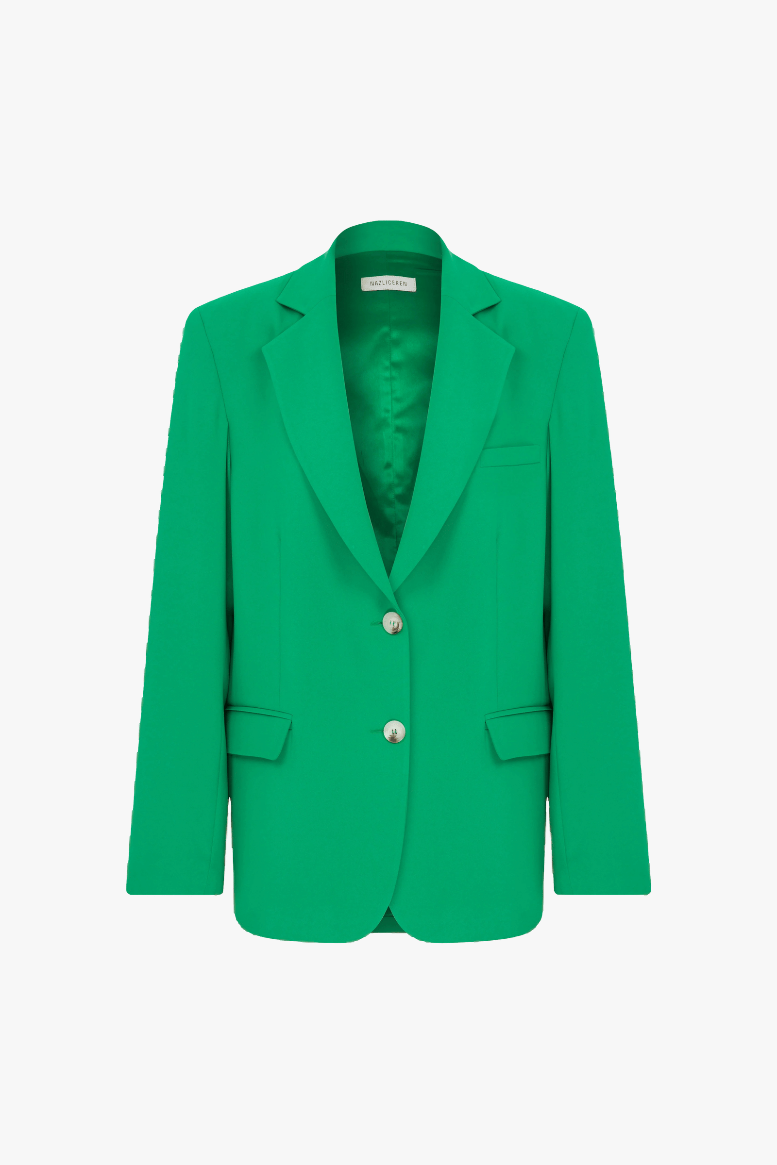 Boxy Oversize Blazer in Vert de Noel in Green made by Nazli Ceren