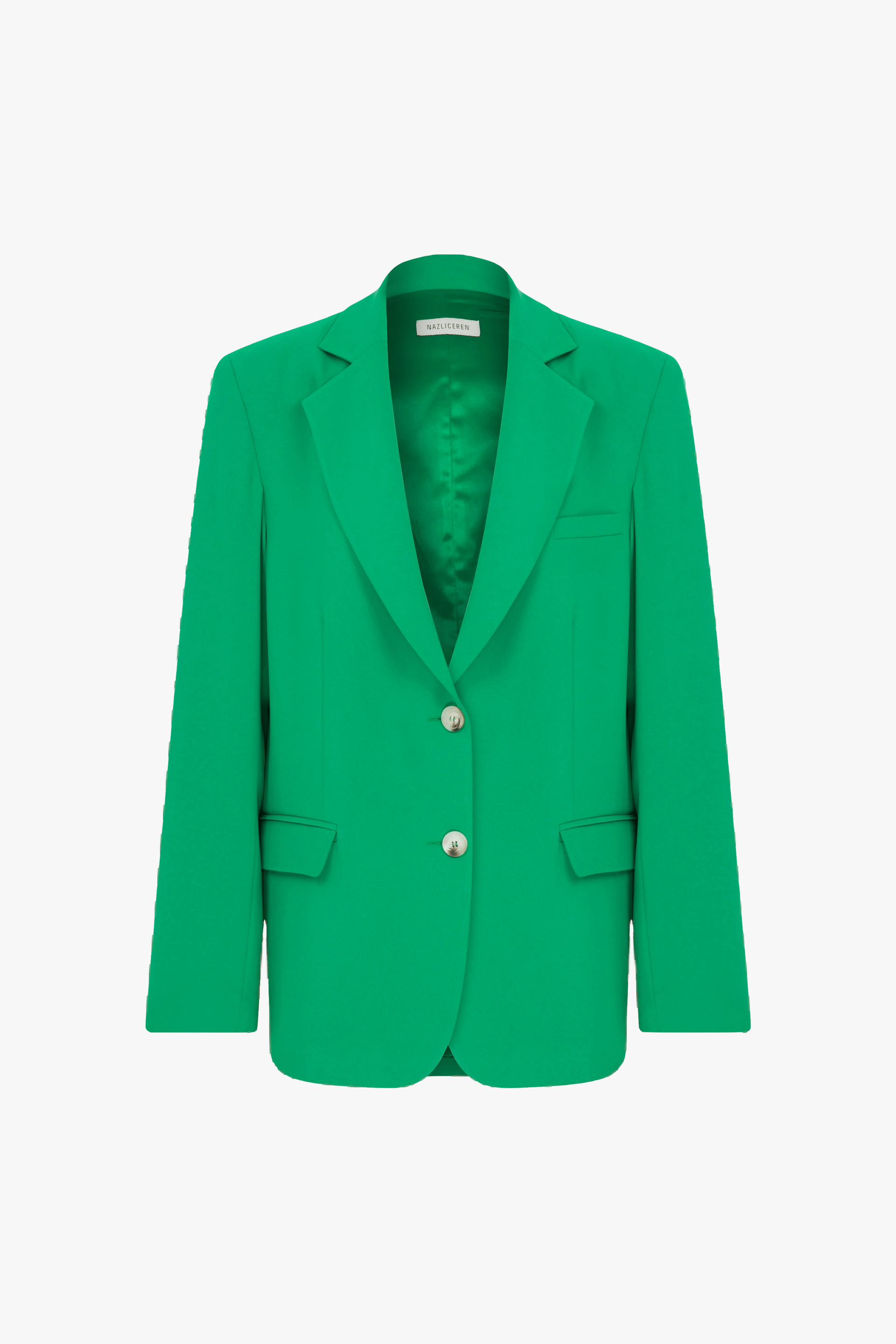 Boxy Oversize Blazer in Vert de Noel in Green made by Nazli Ceren