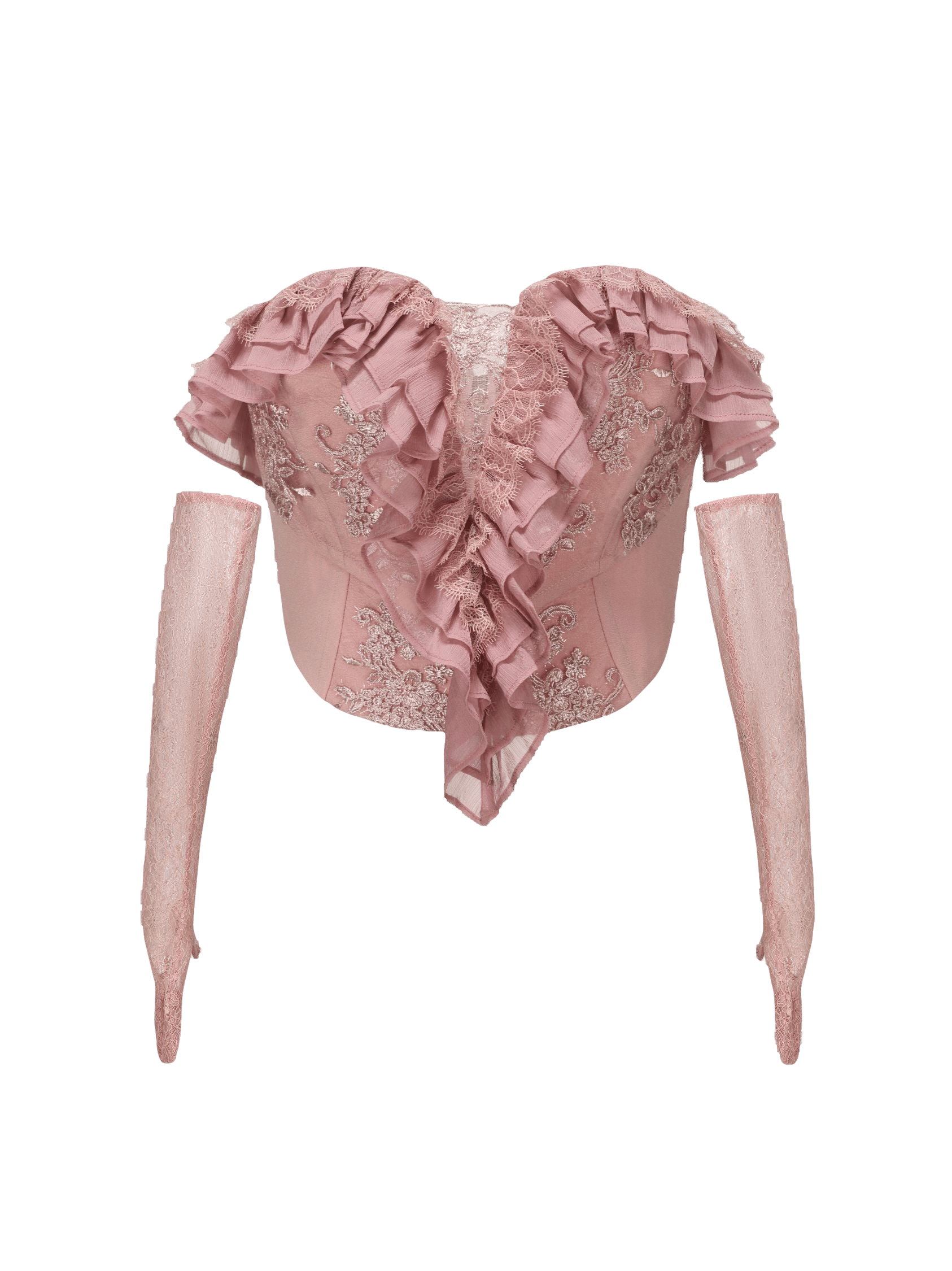 Monica Lace Top + Gloves in Pink made by Nana Jacqueline