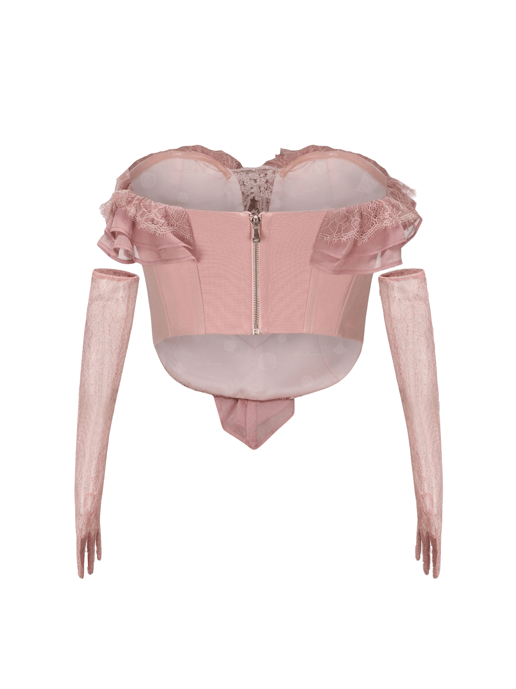 Monica Lace Top + Gloves in Pink made by Nana Jacqueline