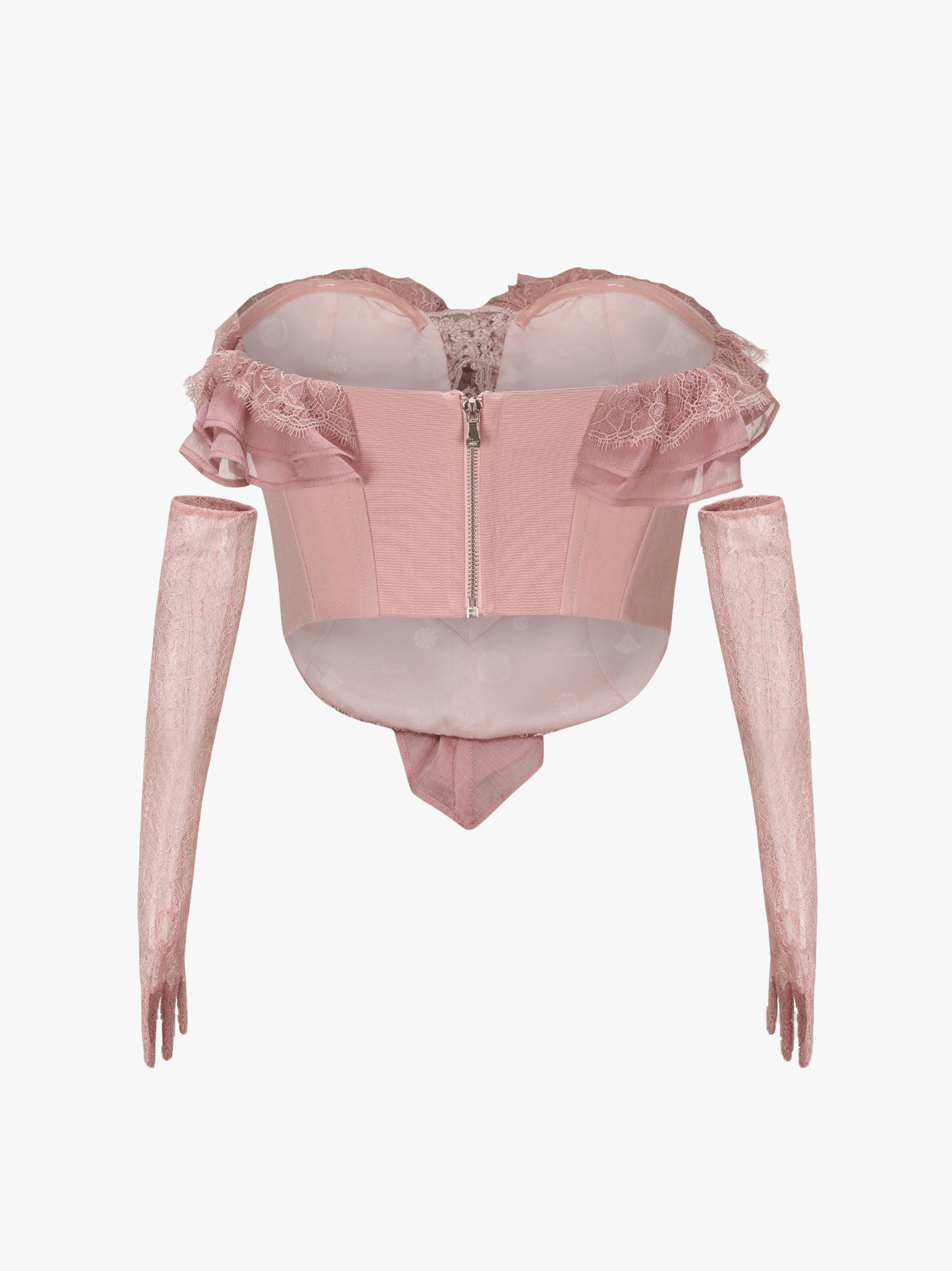 Monica Lace Top + Gloves in Pink made by Nana Jacqueline